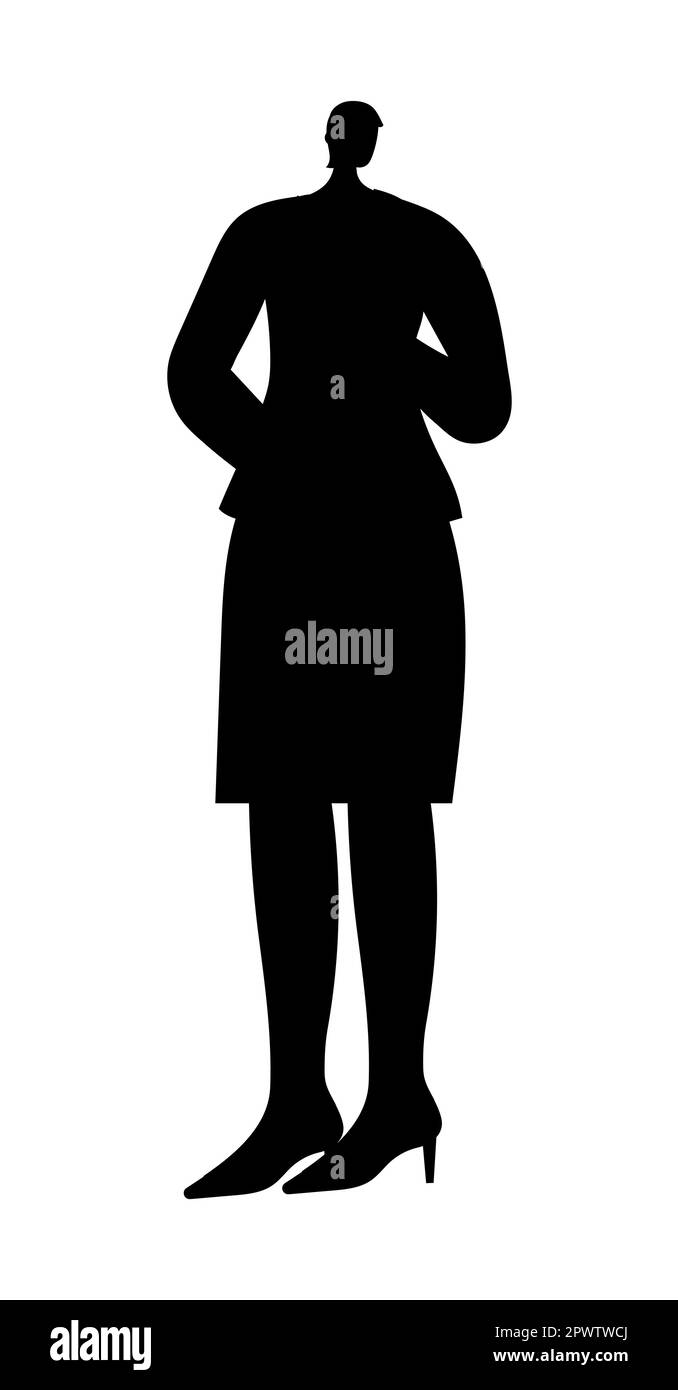 Silhouette noire d'une femme d'affaires, vecteur d'une employée féminine Illustration de Vecteur