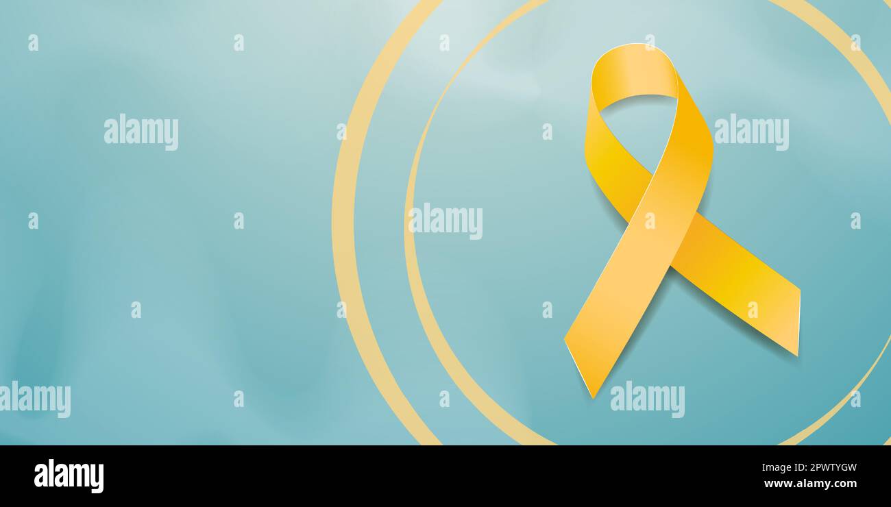 Concept du mois de sensibilisation au cancer du sarcome. Modèle de bannière avec ruban jaune. Illustration vectorielle Illustration de Vecteur