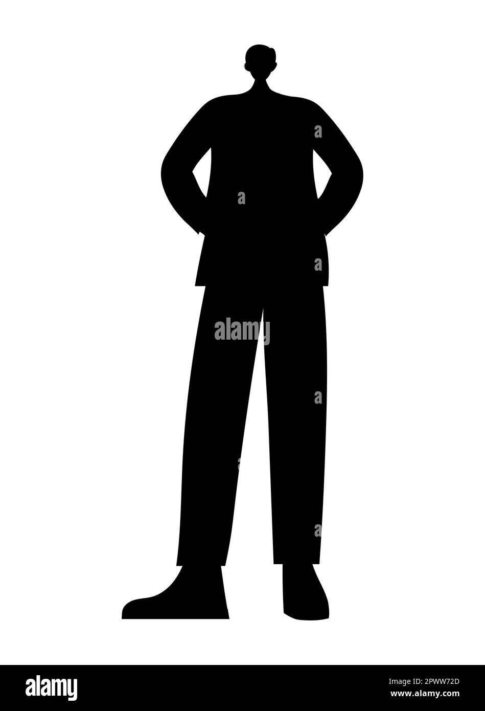 Silhouette noire des mains d'un homme dans une illustration vectorielle de poche Illustration de Vecteur