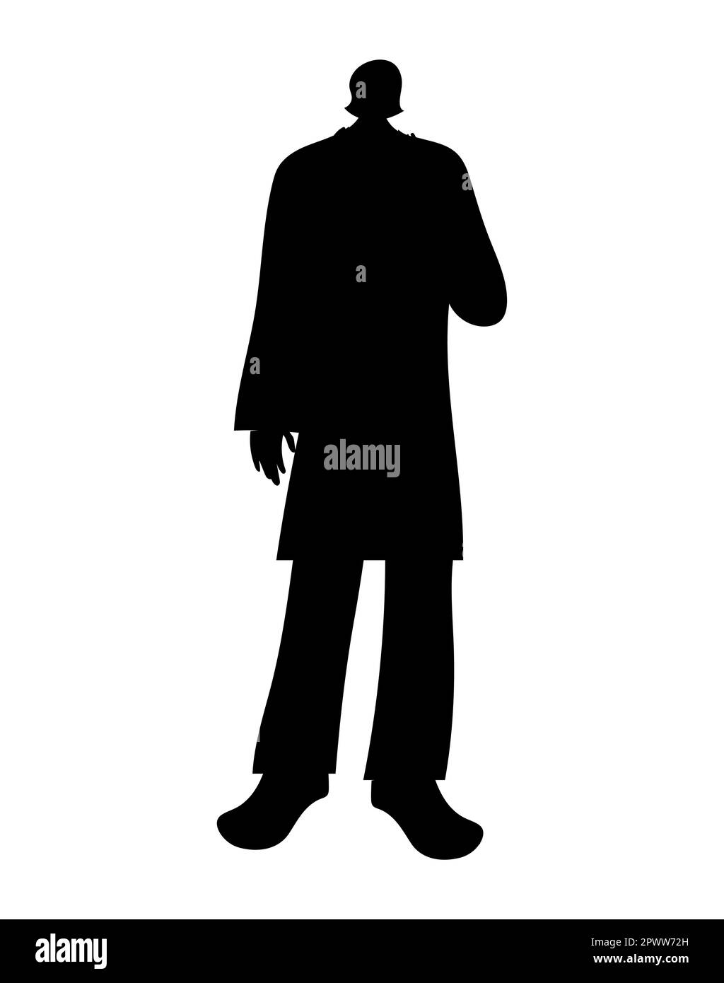 Silhouette noire d'un homme debout, illustration vectorielle de personnage masculin Illustration de Vecteur