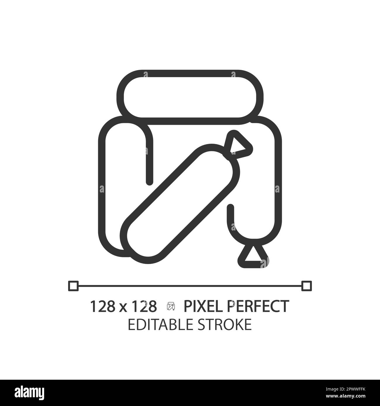 Icône linéaire Sausage pixel Perfect Illustration de Vecteur