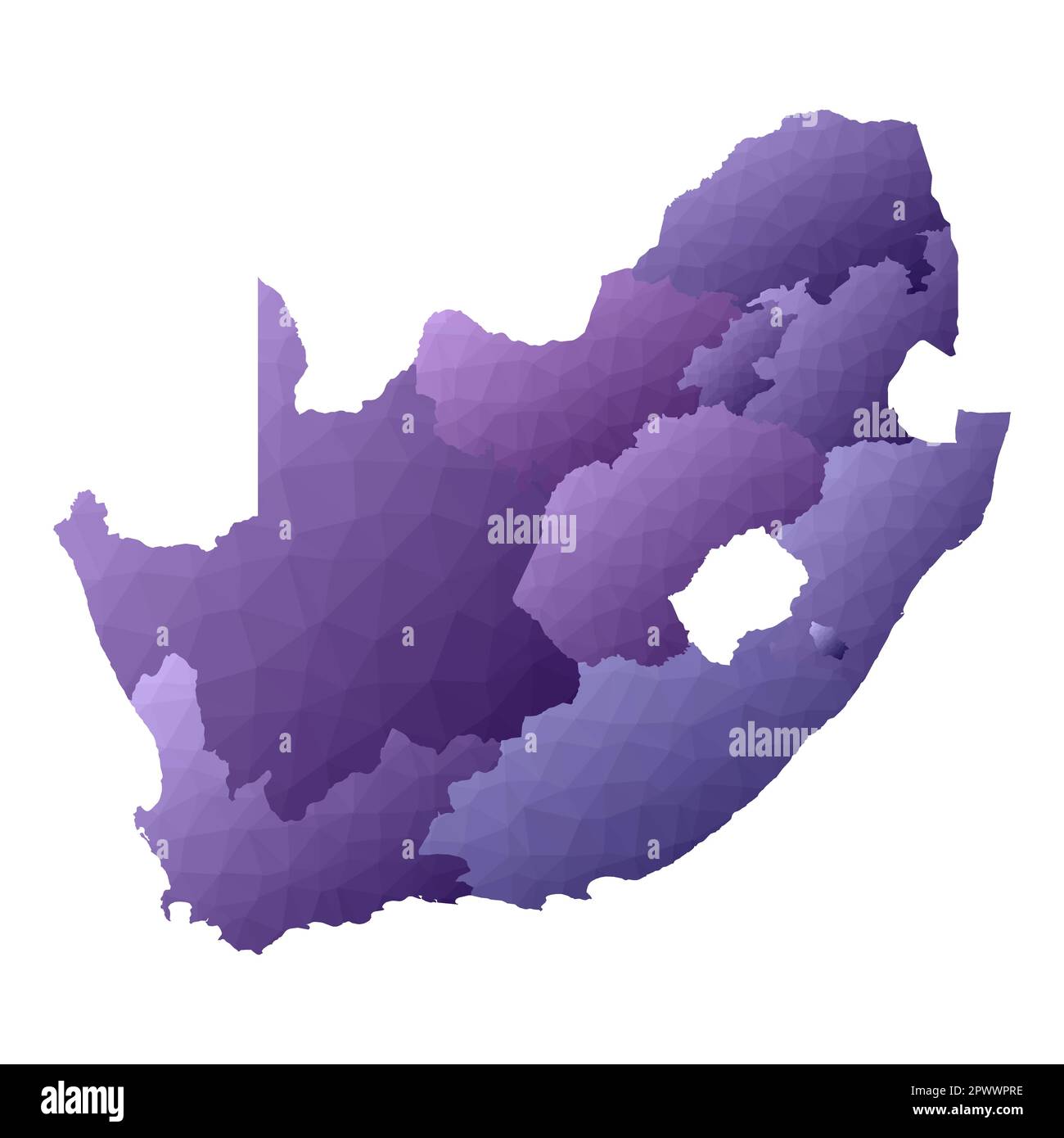 Carte de l'Afrique du Sud. Contour géométrique de pays. Illustration pittoresque du vecteur violet. Illustration de Vecteur