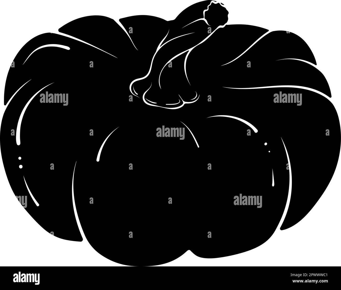 Silhouette d'une citrouille entière Illustration de Vecteur