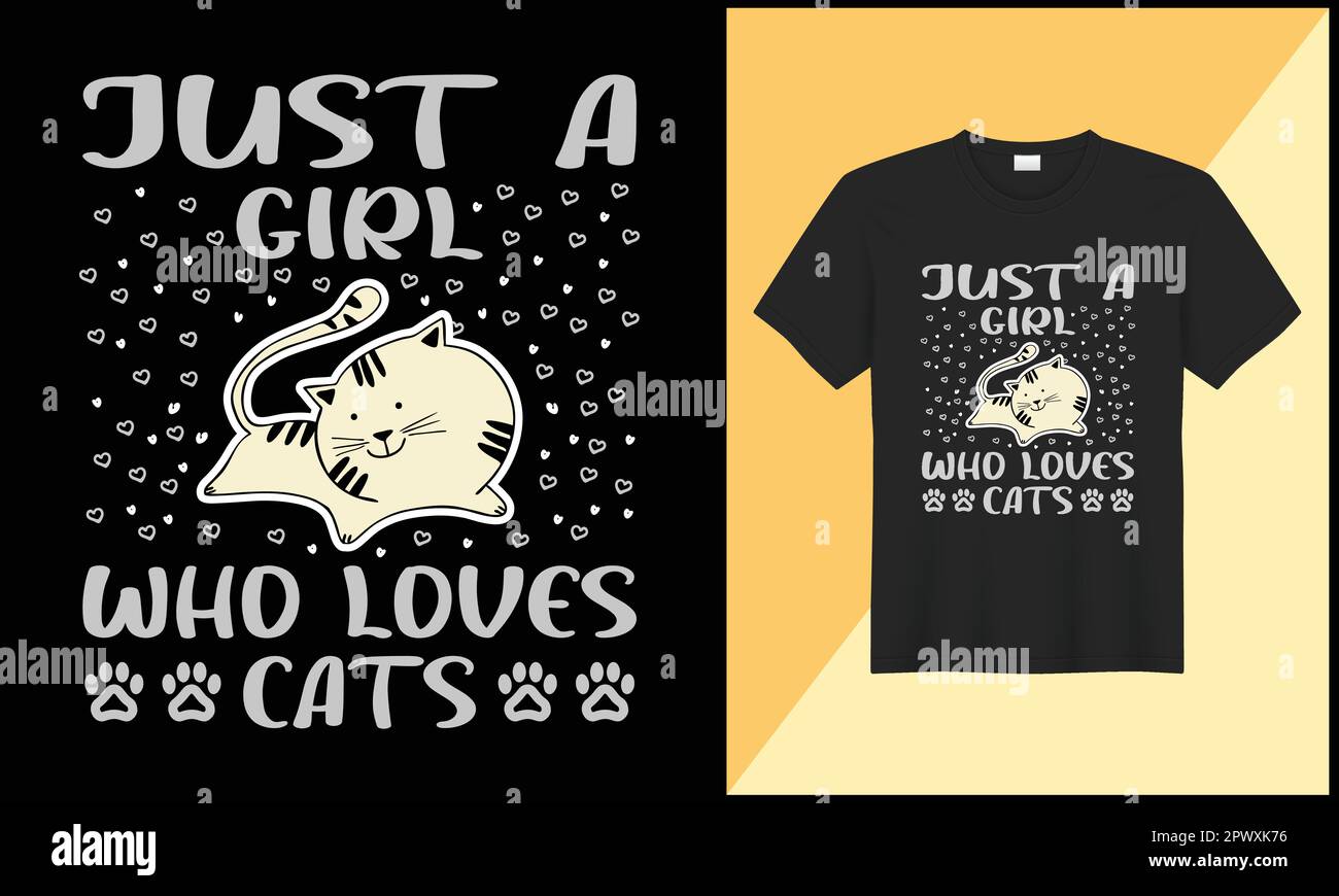 T-shirt chat conception juste une fille qui aime les chats illustration chat vecteur t-shirt conception Illustration de Vecteur