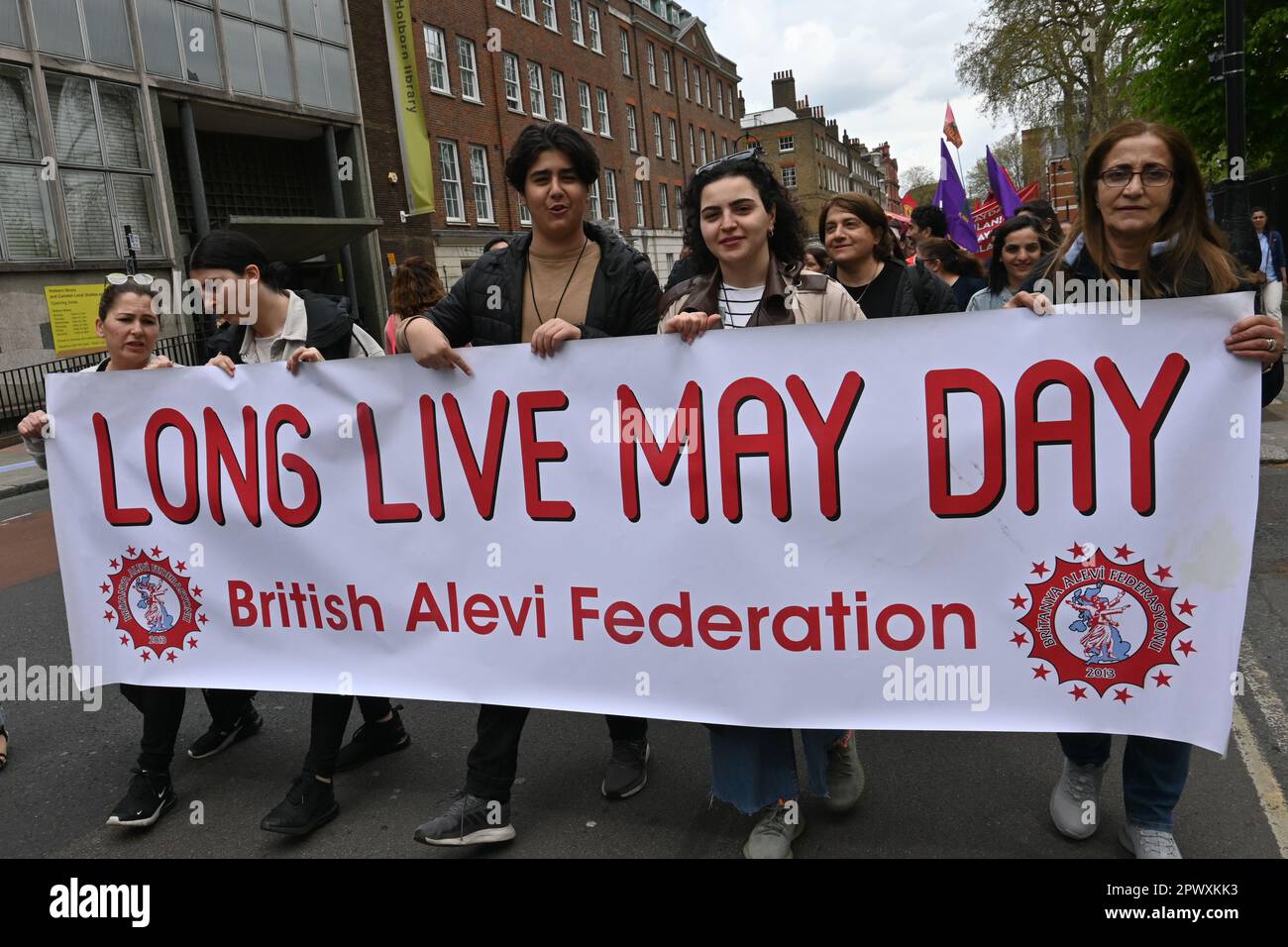 CLERKENWELL GREEN, LONDRES, ROYAUME-UNI. 1st mai 2023. Justice pour les travailleurs, Londres, Royaume-Uni. Crédit : voir Li/Picture Capital/Alamy Live News Banque D'Images