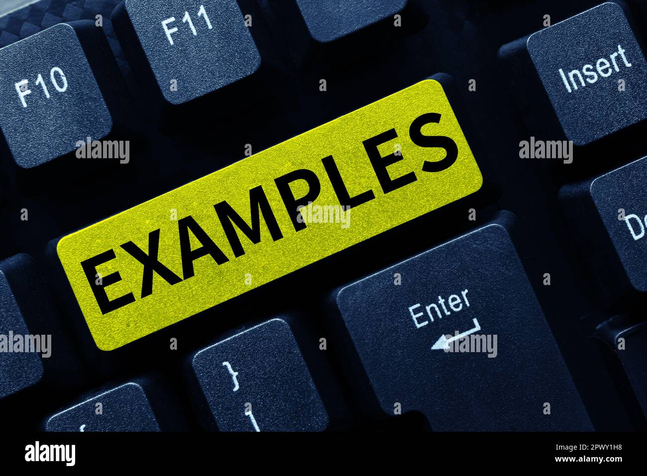 Texte montrant des exemples d'inspiration, modèle Word pour photo à suivre Guide Explication par exemple Banque D'Images