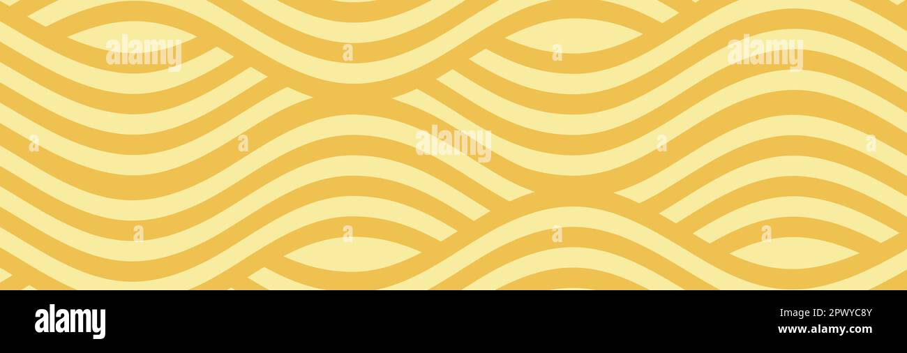 Texture jaune instantanée de nouilles, pâtes et spaghetti avec lignes ondulées géométriques. Ramen, motif vectoriel de pâtes. Contexte résumé illustration alimentaire Illustration de Vecteur