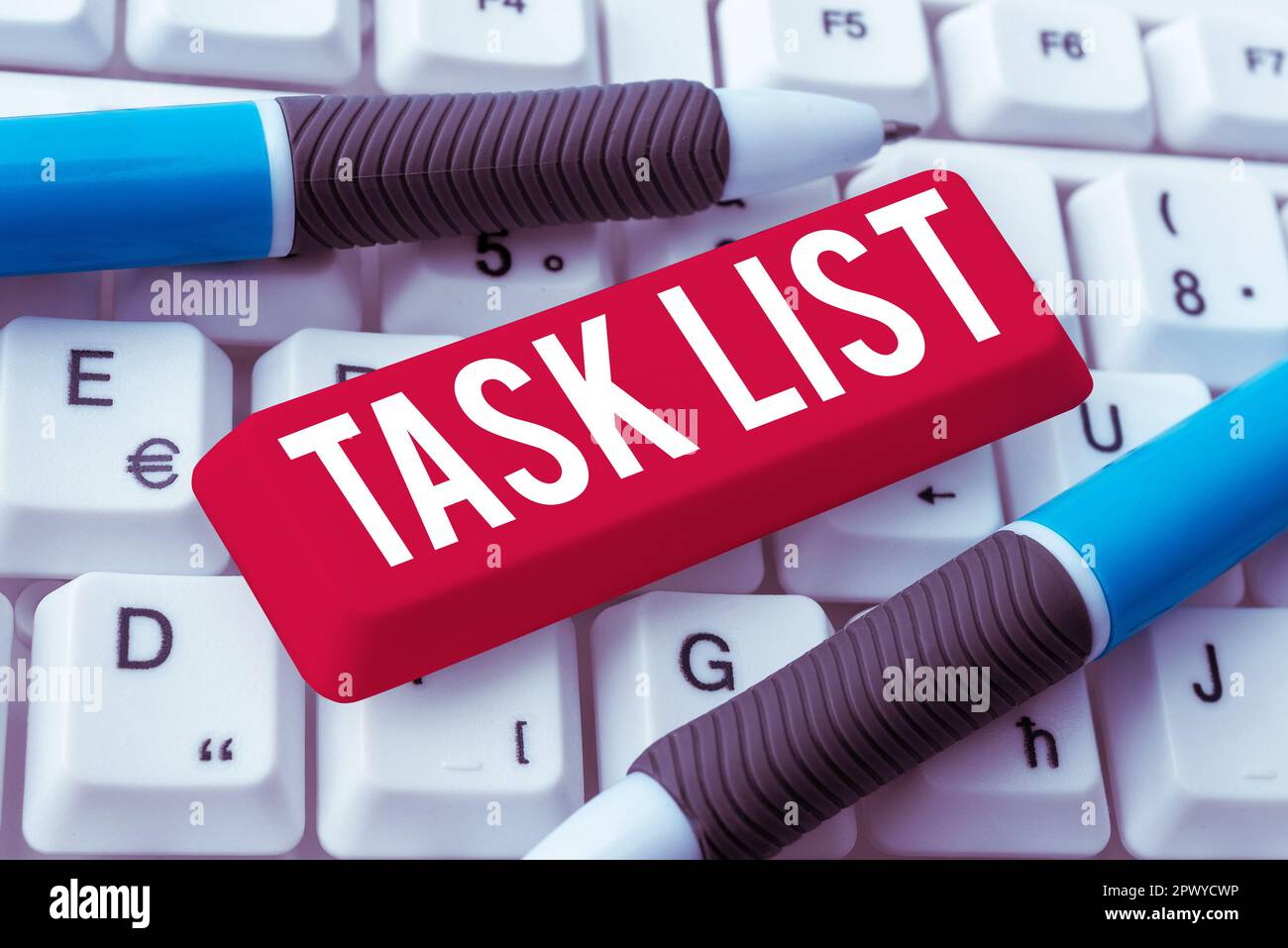 Affiche affichant la liste des tâches, mot écrit sur le groupe de rappel de planification des activités à effectuer Banque D'Images