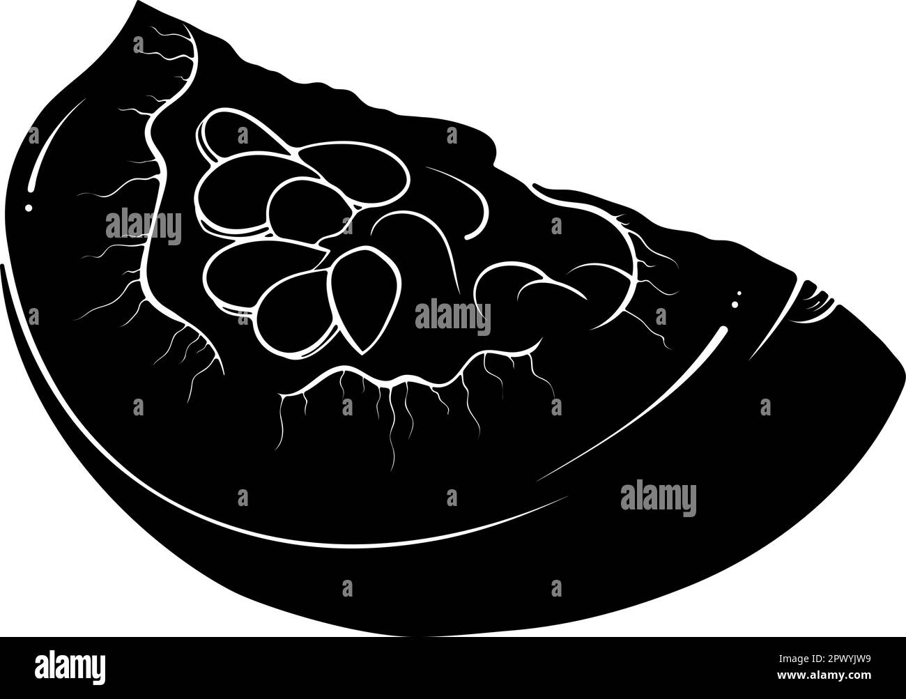 Silhouette d'un morceau de citrouille Illustration de Vecteur