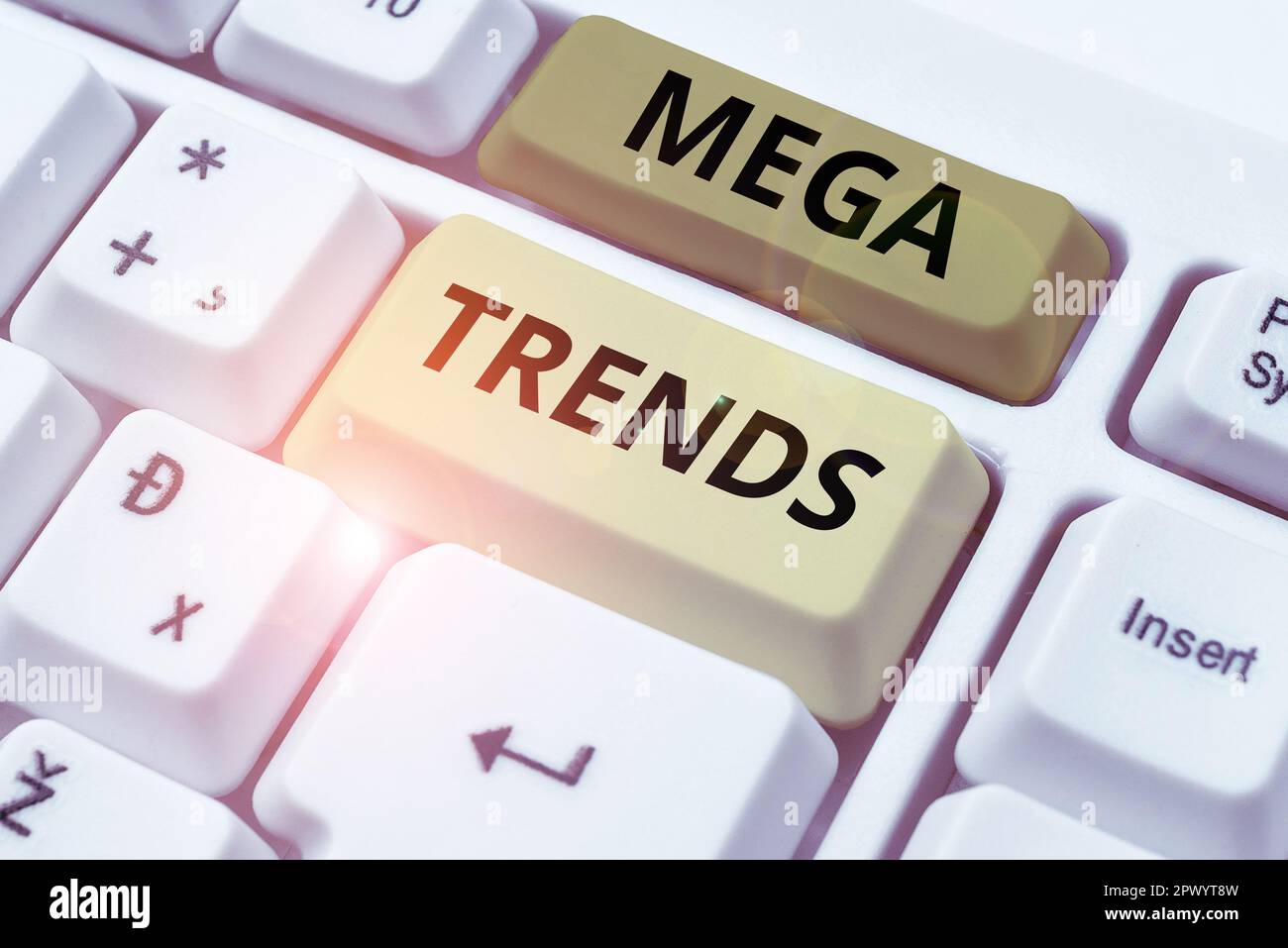 Légende du texte présentant les grandes tendances, la photo conceptuelle des phénomènes puissants qui ont un impact sur les fondations de notre monde Banque D'Images