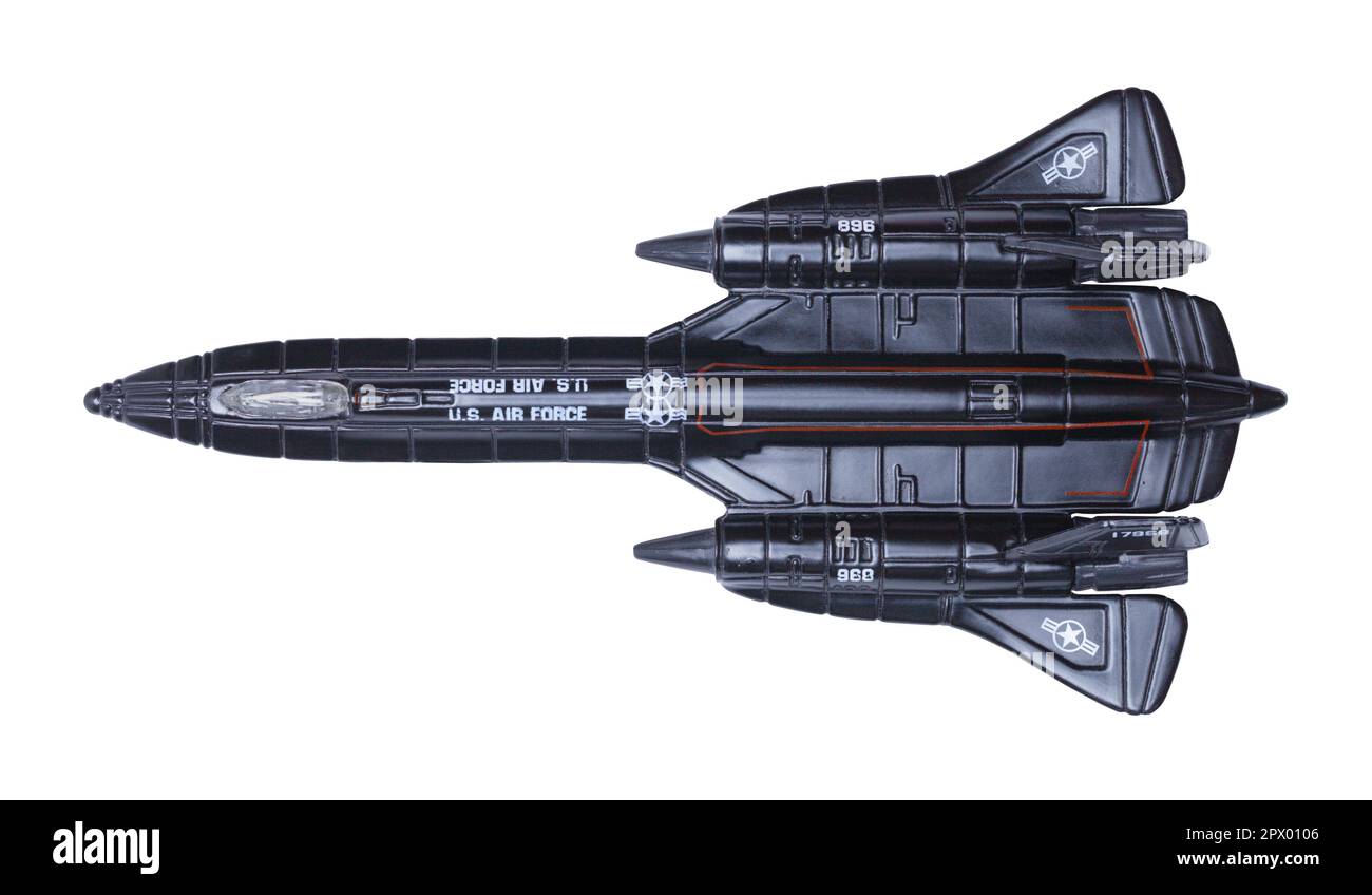 SR-71 Plan jouet découpé sur blanc. Banque D'Images SR-71 Plan jouet découpé sur blanc. Banque D'Images