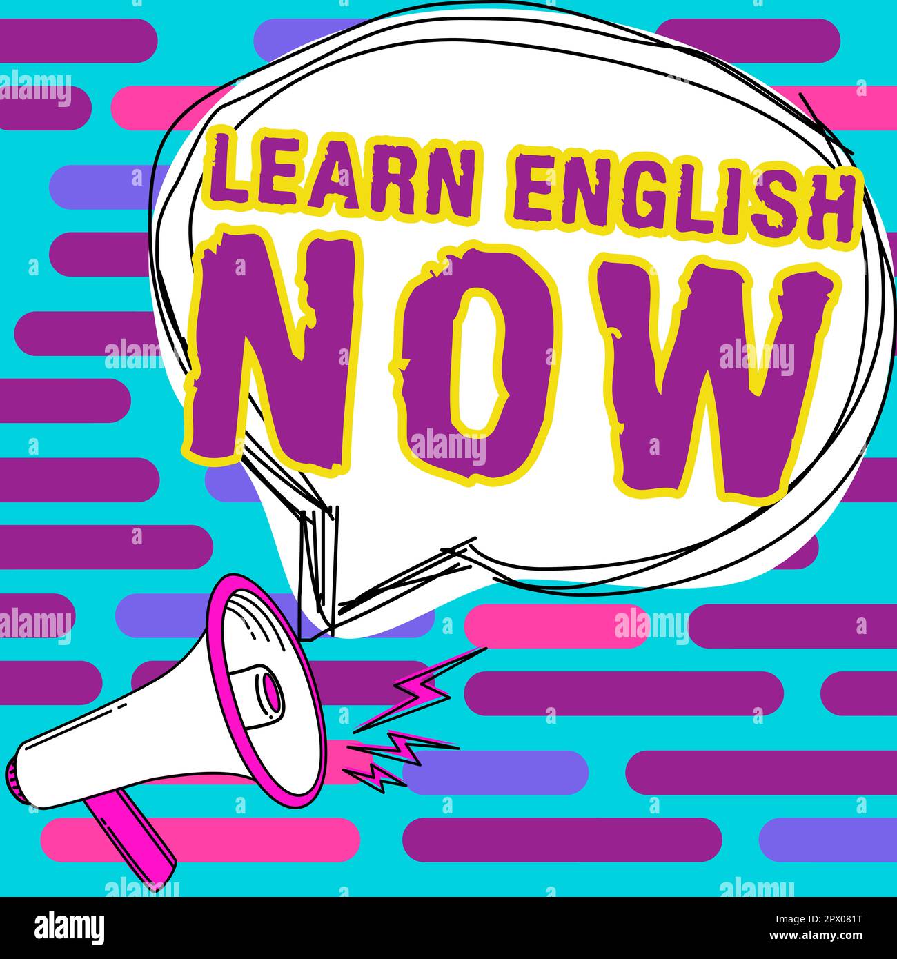 Affiche apprendre l'anglais maintenant, Word écrit sur gain ou acquérir