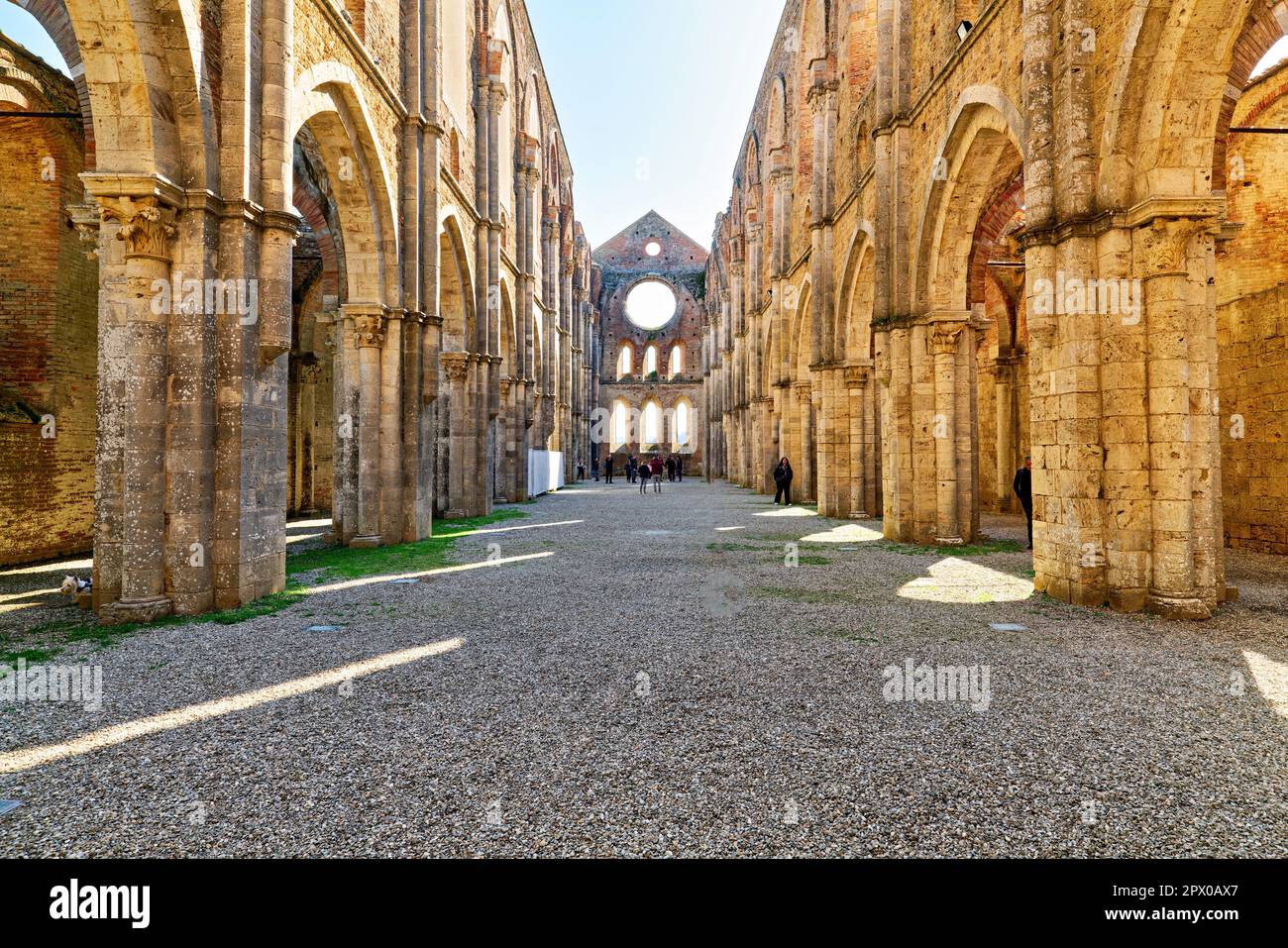 L'abbaye sans toit de Saint Galgano. Sienne Toscane Italie Banque D'Images