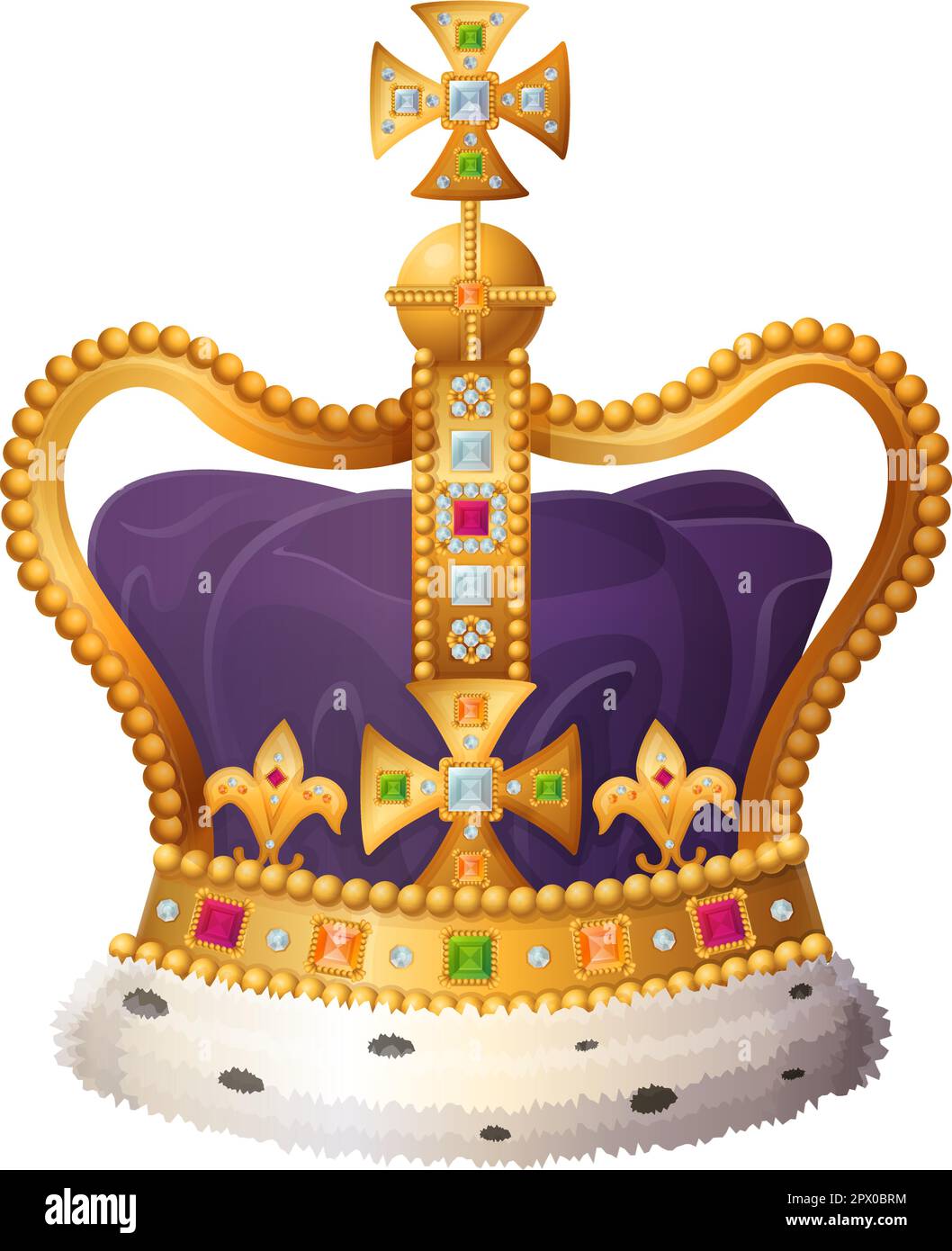 Illustration vectorielle de la couronne Edwards réaliste de style dessin animé pour les projets royaux et historiques. Illustration de Vecteur