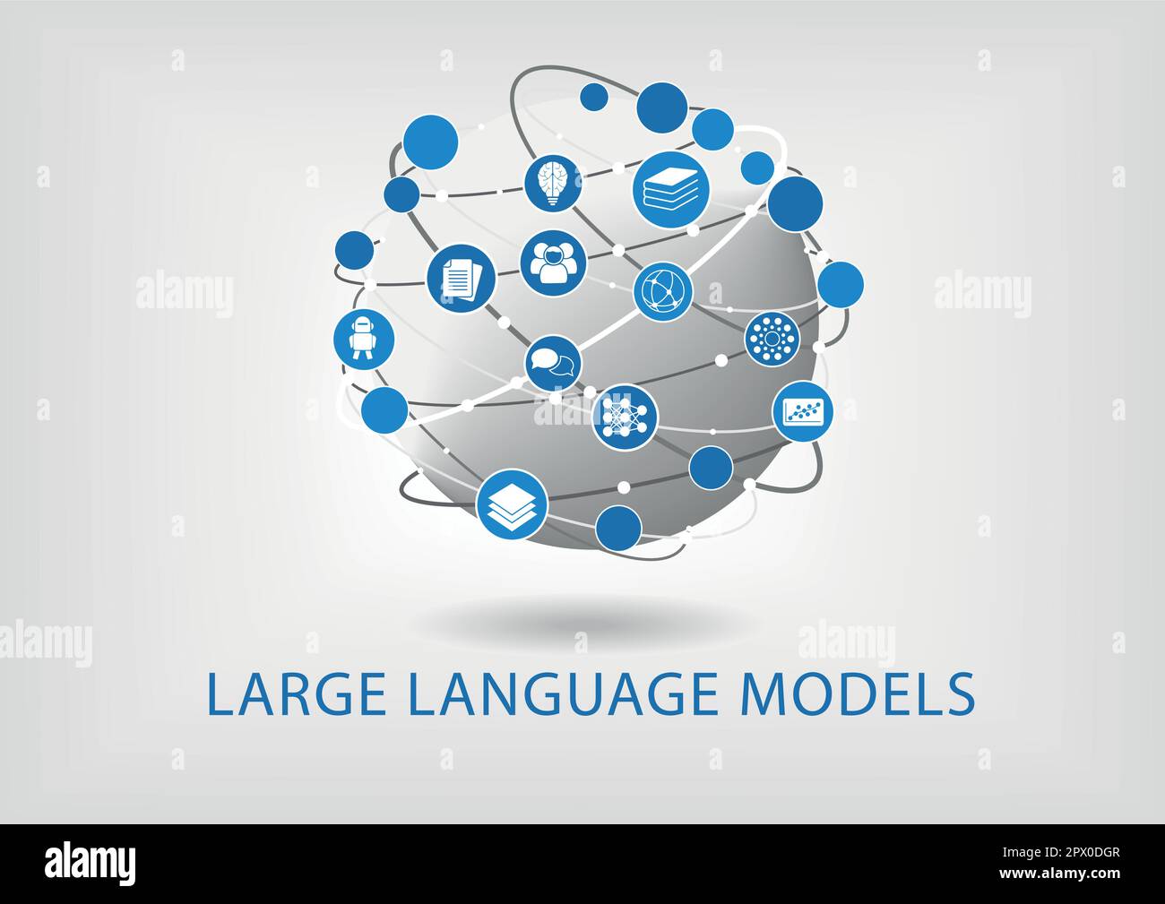 Infographie LLM. Globe connecté en tant que concept de grand modèle linguistique Illustration de Vecteur