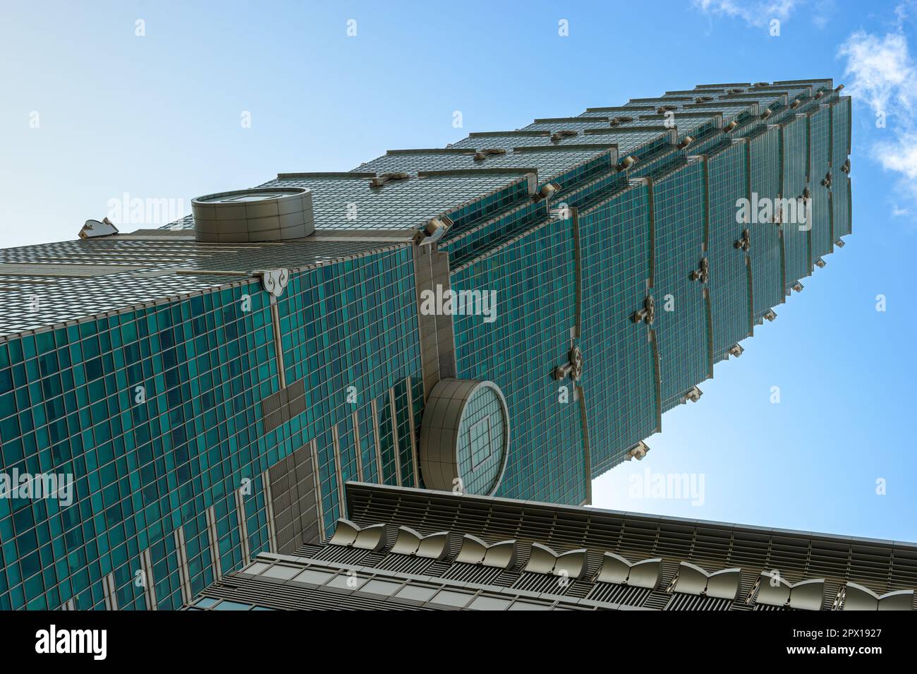 Tour Taipei 101, vue du sol, Taipei, Taïwan Banque D'Images