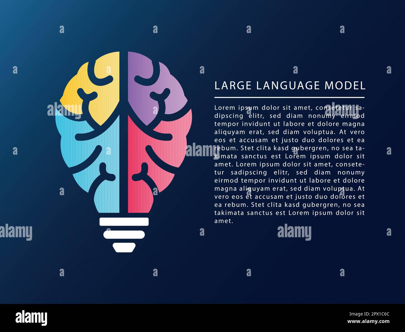 Concept de modèles LLM large Language. Nouvelle technologie innovante d'IA Illustration de Vecteur