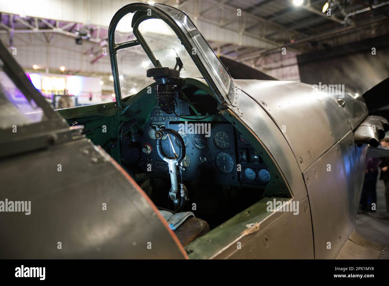 Intérieur du cockpit Hawker Hurricane Banque D'Images