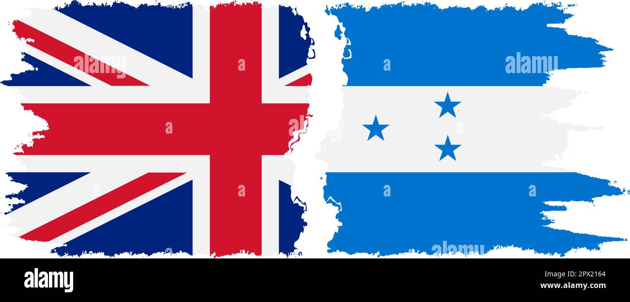 Honduras et Royaume-Uni grunge flags connexion, vecteur Illustration de Vecteur