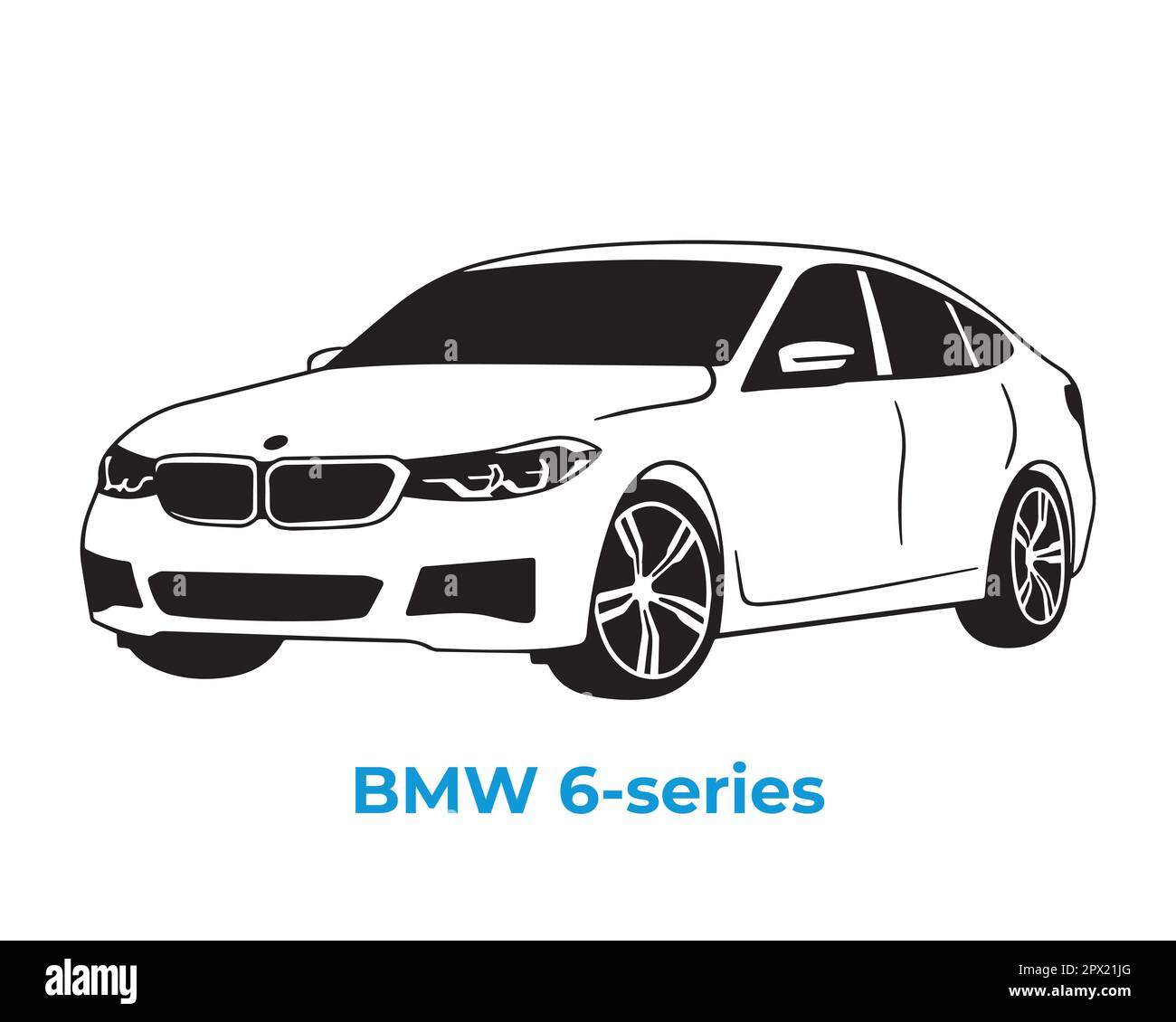 Silhouettes vectorielles, icônes des voitures de marque BMW Illustration de Vecteur