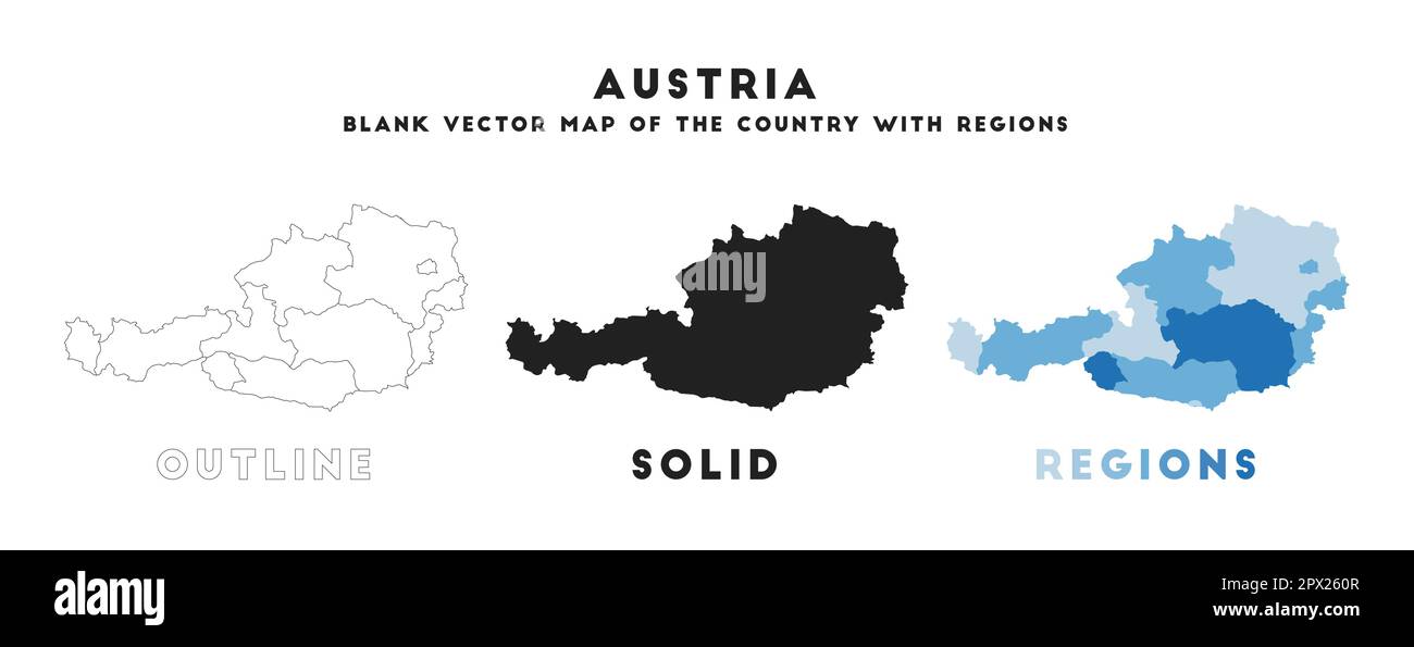 Carte de l'Autriche. Frontières de l'Autriche pour votre infographie. Forme vectorielle du pays. Illustration vectorielle. Illustration de Vecteur