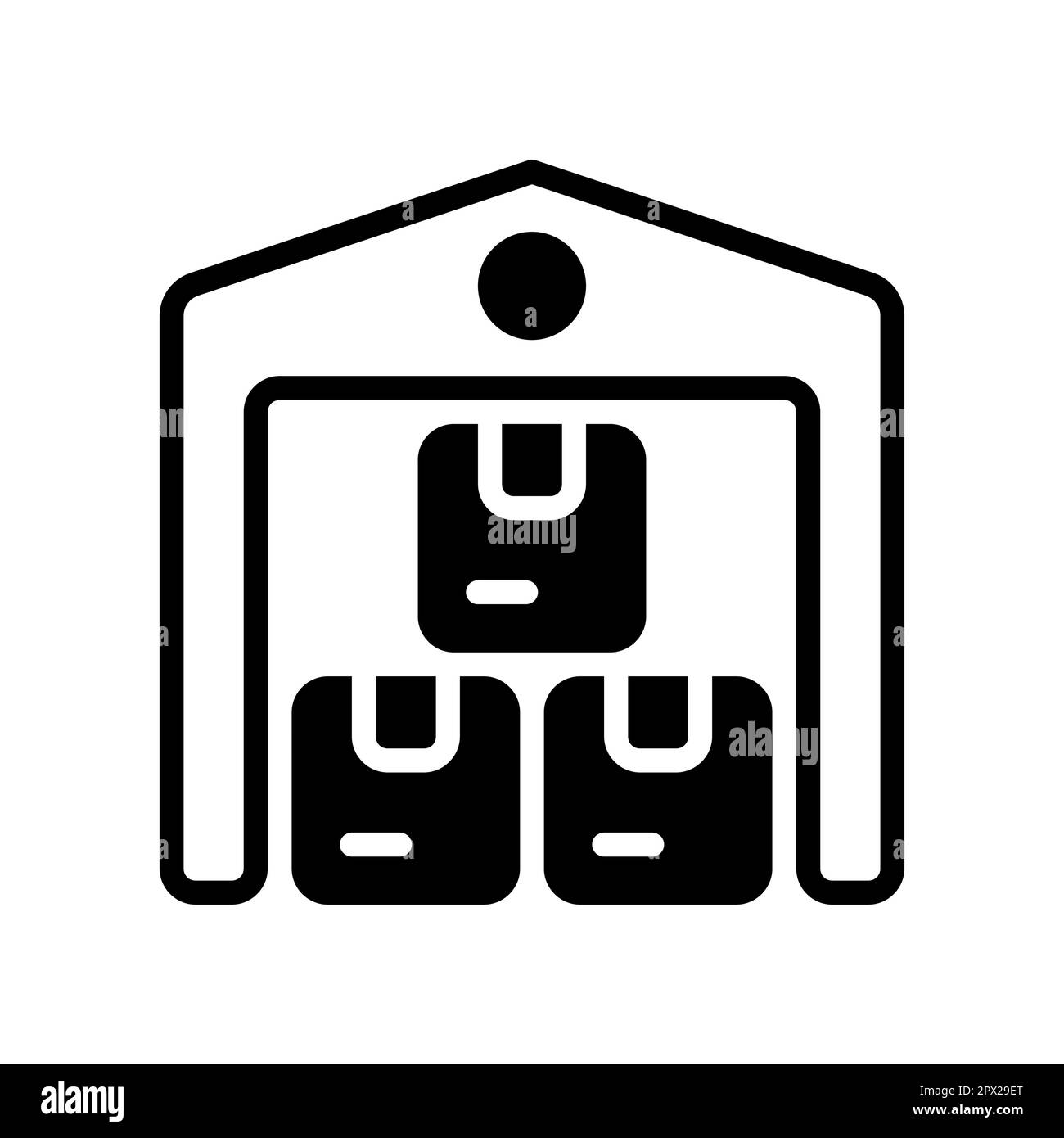 icône d'entrepôt de stockage, pour stocker le stock de marchandises. Illustration de Vecteur