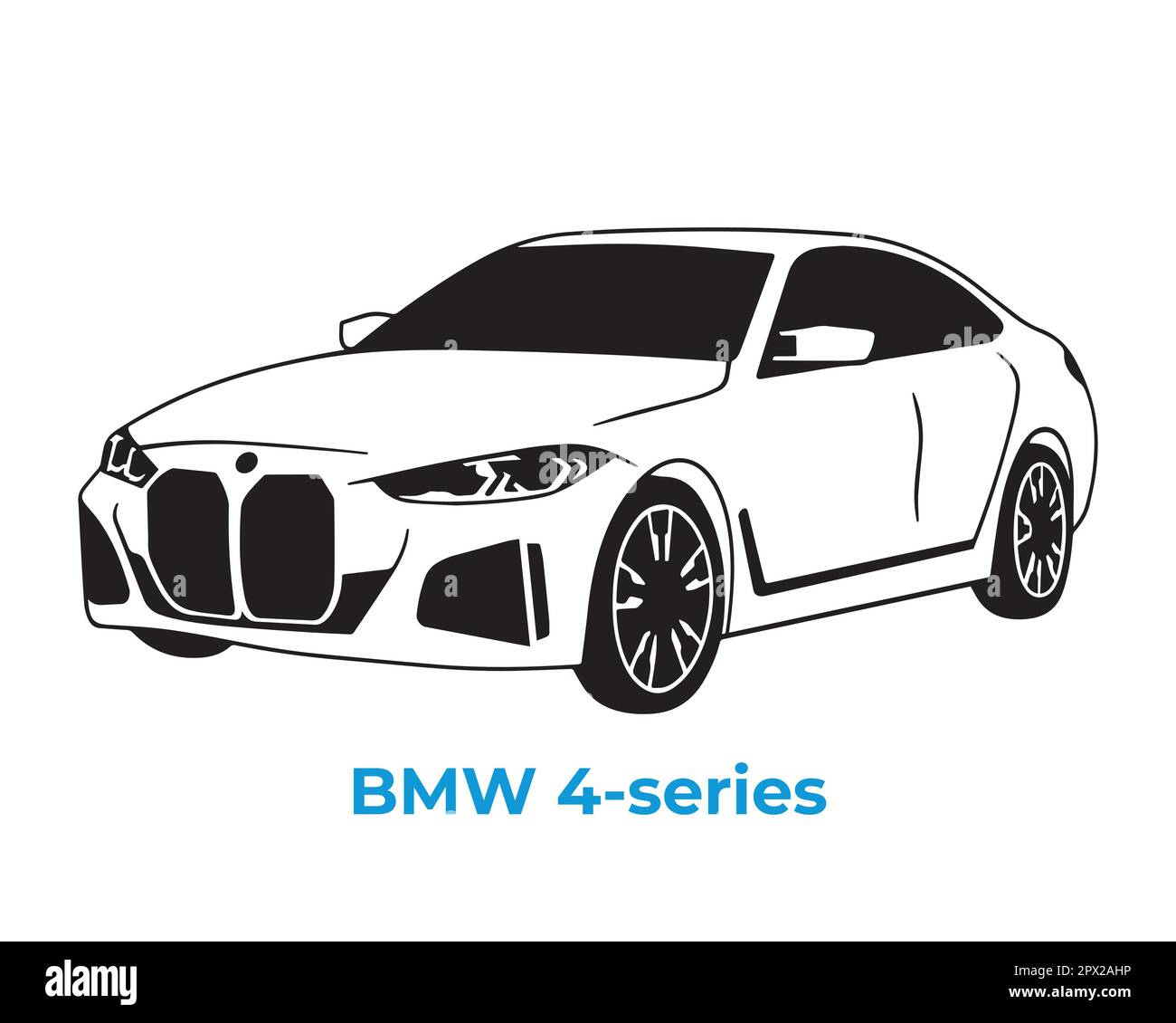 Silhouettes vectorielles, icônes des voitures de marque BMW Illustration de Vecteur