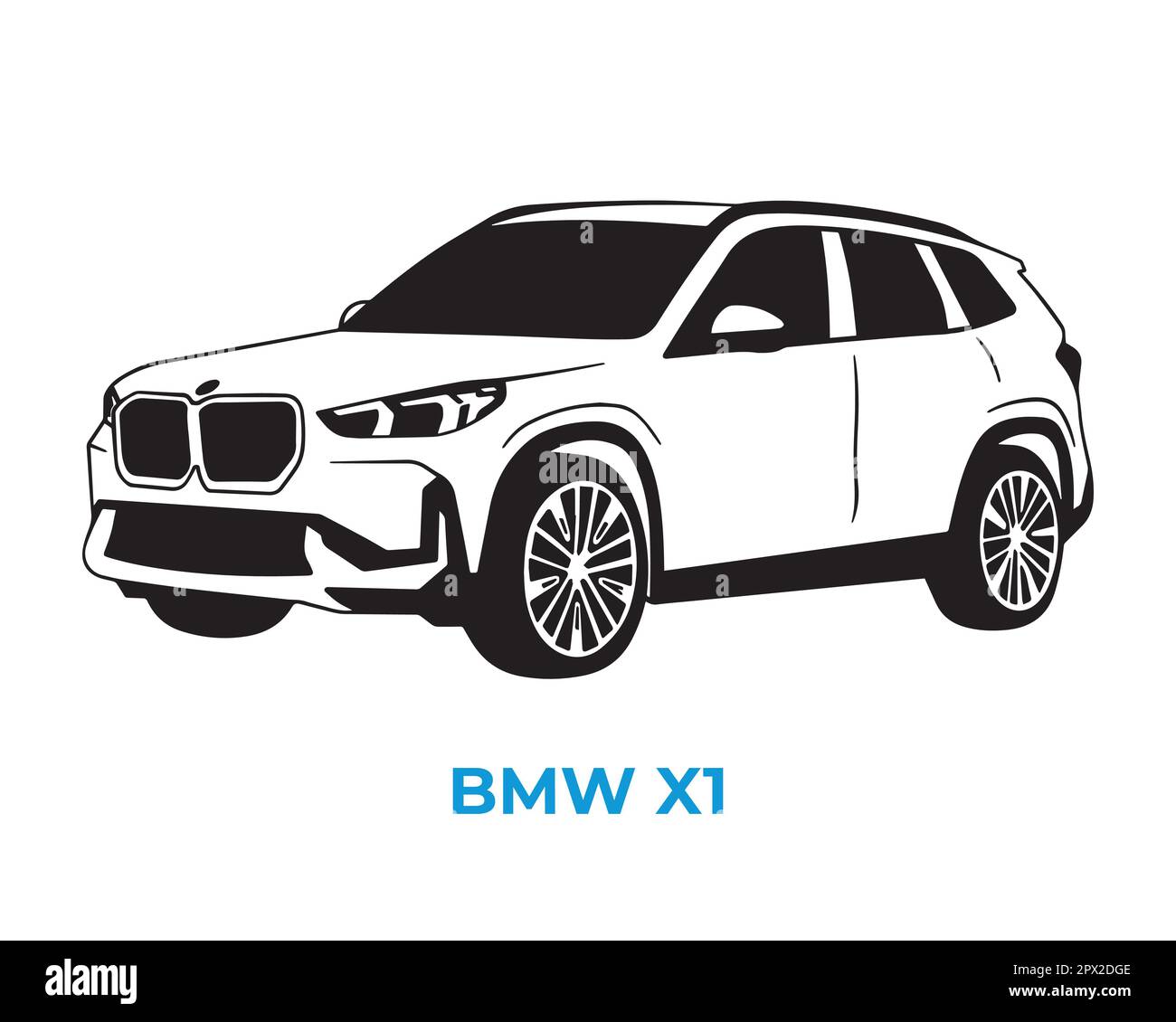 Silhouettes vectorielles, icônes des voitures de marque BMW Illustration de Vecteur