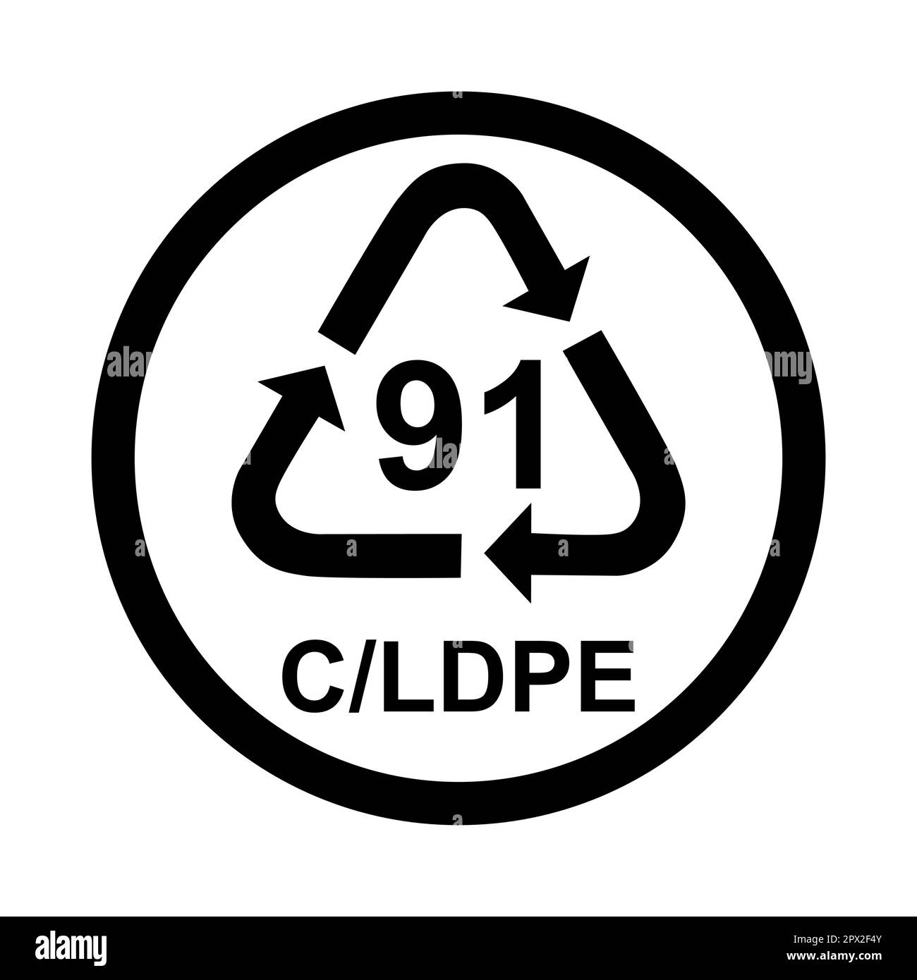 Symbole composite, signe de recyclage écologique isolé sur fond blanc. Icône déchets d'emballages . Illustration de Vecteur