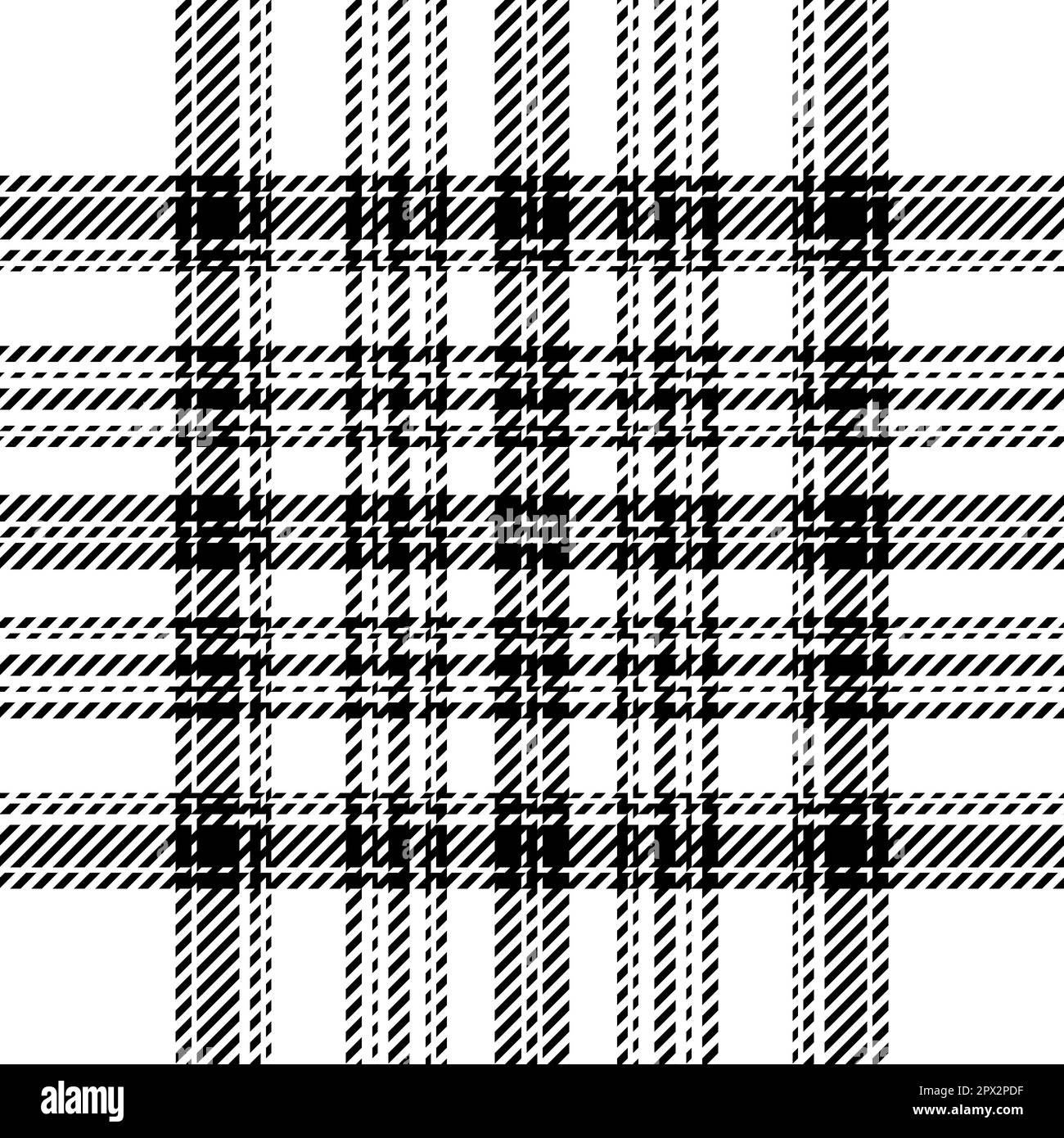 Motif carreaux noir blanc.Texture du tissu sans couture.Imprimé textile tartan. Illustration de Vecteur