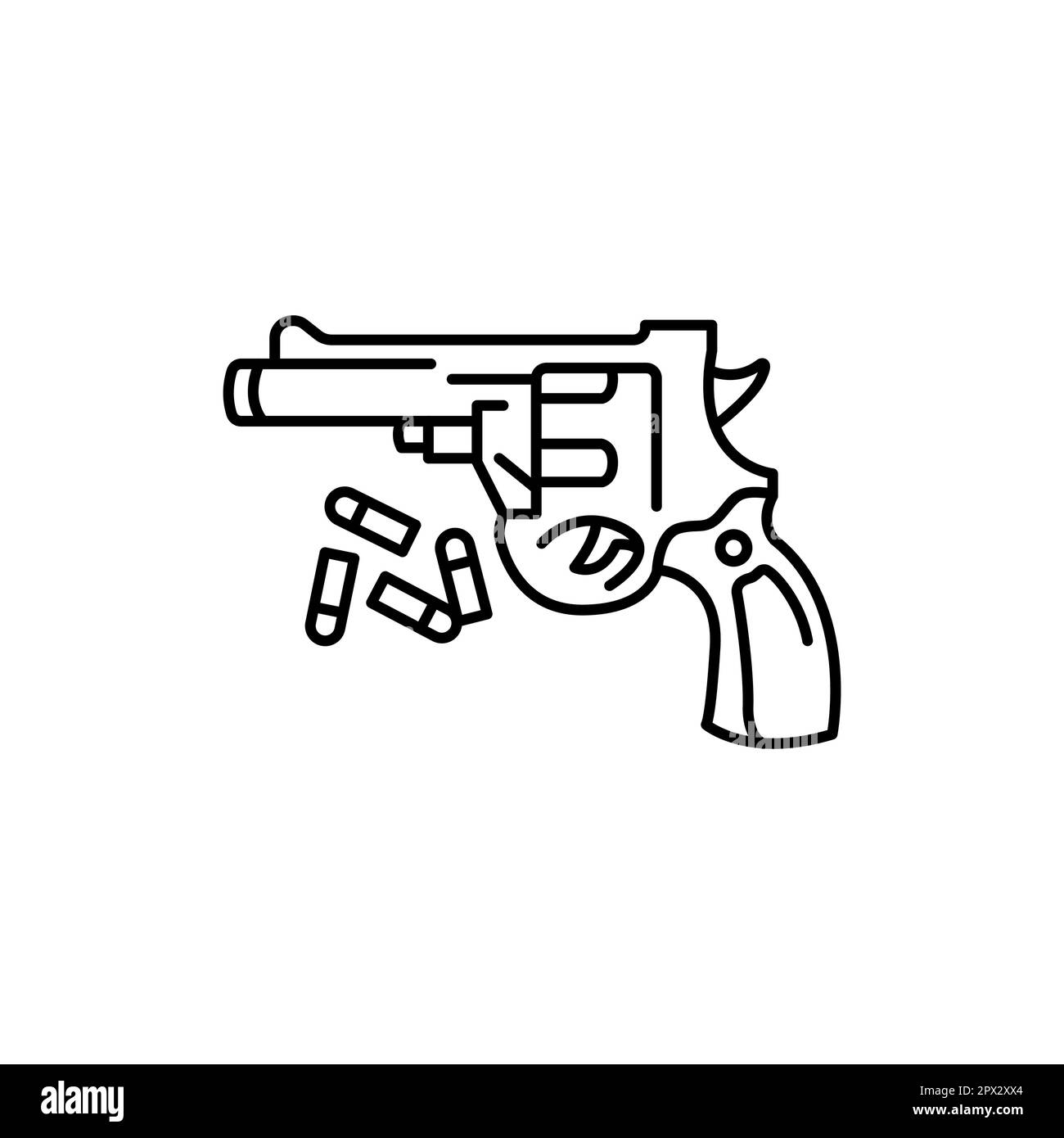 Icône de ligne noire de canon pour enfants. Pictogramme pour page Web, application mobile, Promo. Illustration de Vecteur