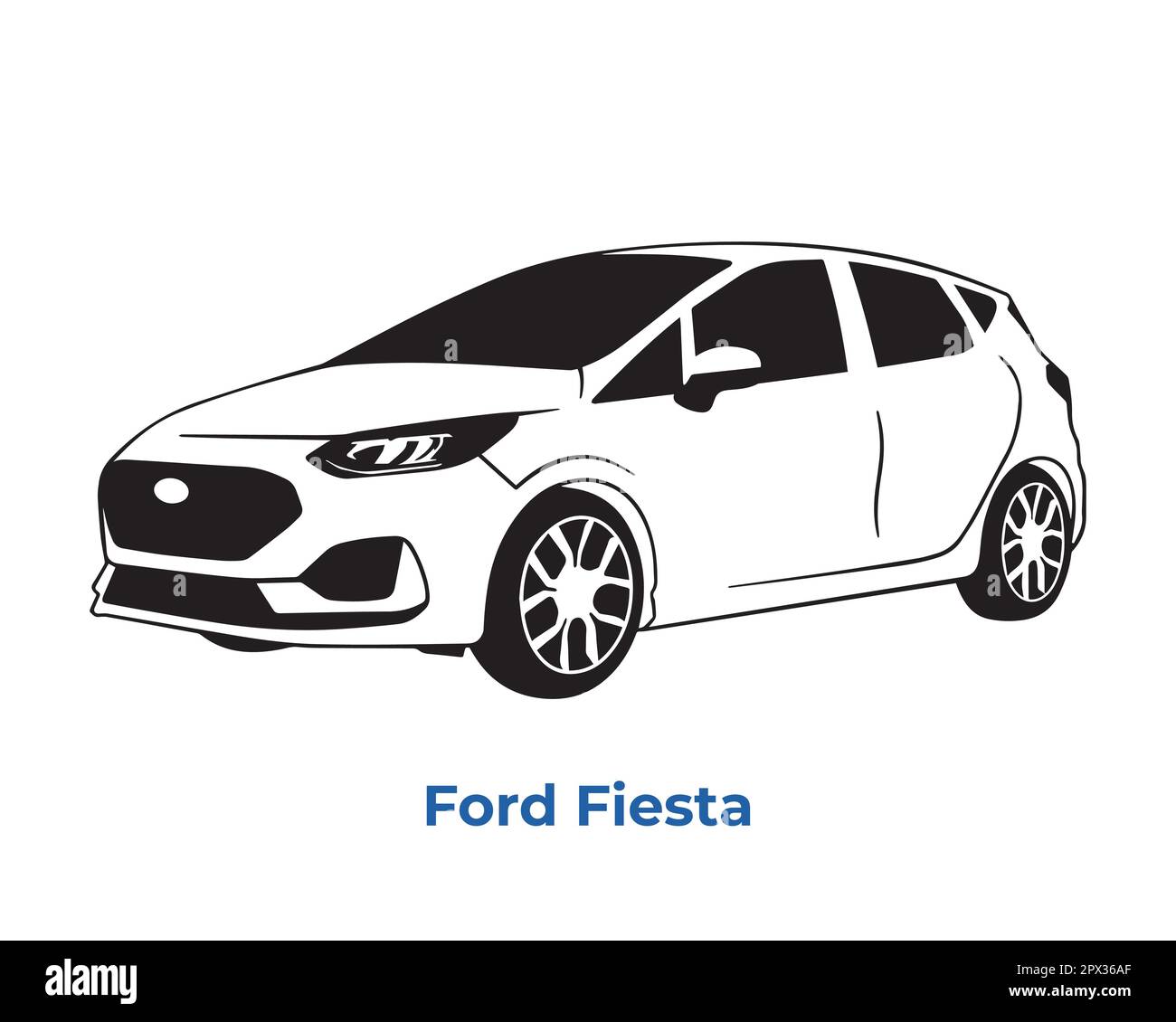 Silhouettes vectorielles, icônes des voitures de marque Ford Illustration de Vecteur