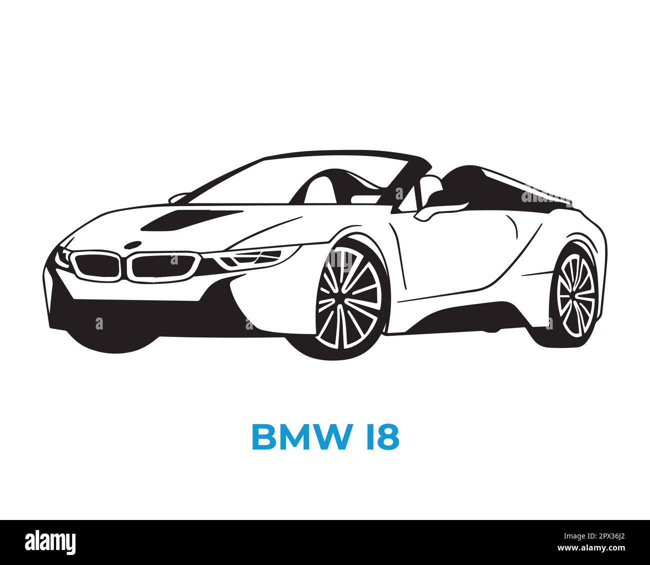 Silhouettes vectorielles, icônes des voitures de marque BMW Illustration de Vecteur