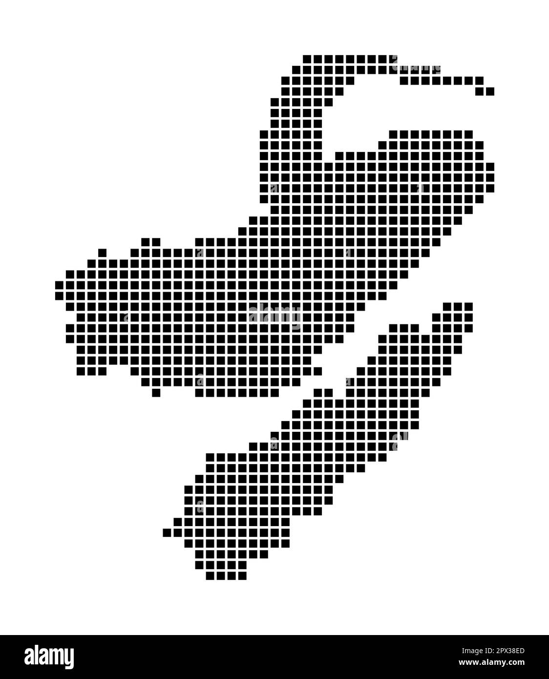 Carte Nusa Lembongan. Carte de Nusa Lembongan en pointillé. Bordures de l'île remplies de rectangles pour votre conception. Illustration vectorielle. Illustration de Vecteur