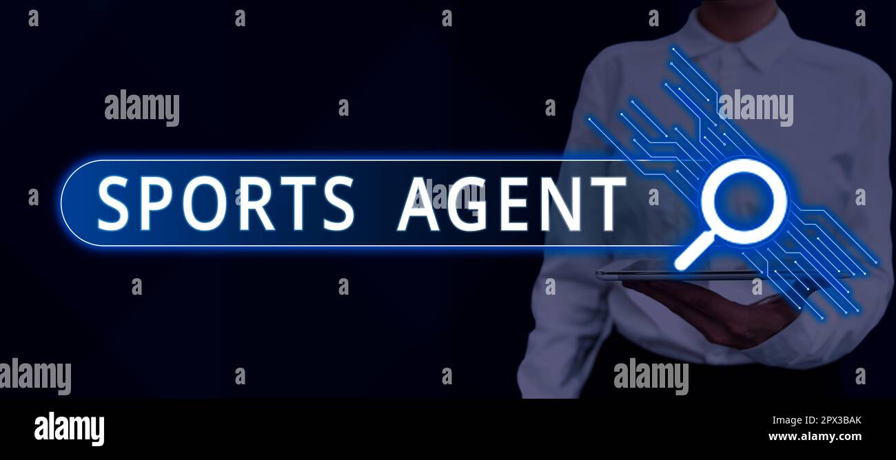 Inspiration montrant l'enseigne Sports Agent, Word for Person gère le