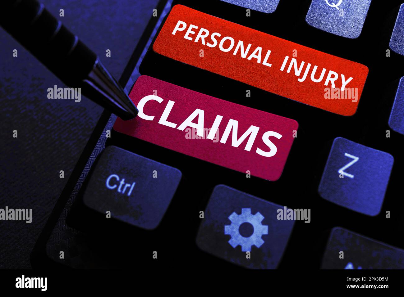 Rédaction affichant le texte réclamations pour blessures corporelles, concept commercial blessé ou blessé dans l'environnement de travail Banque D'Images