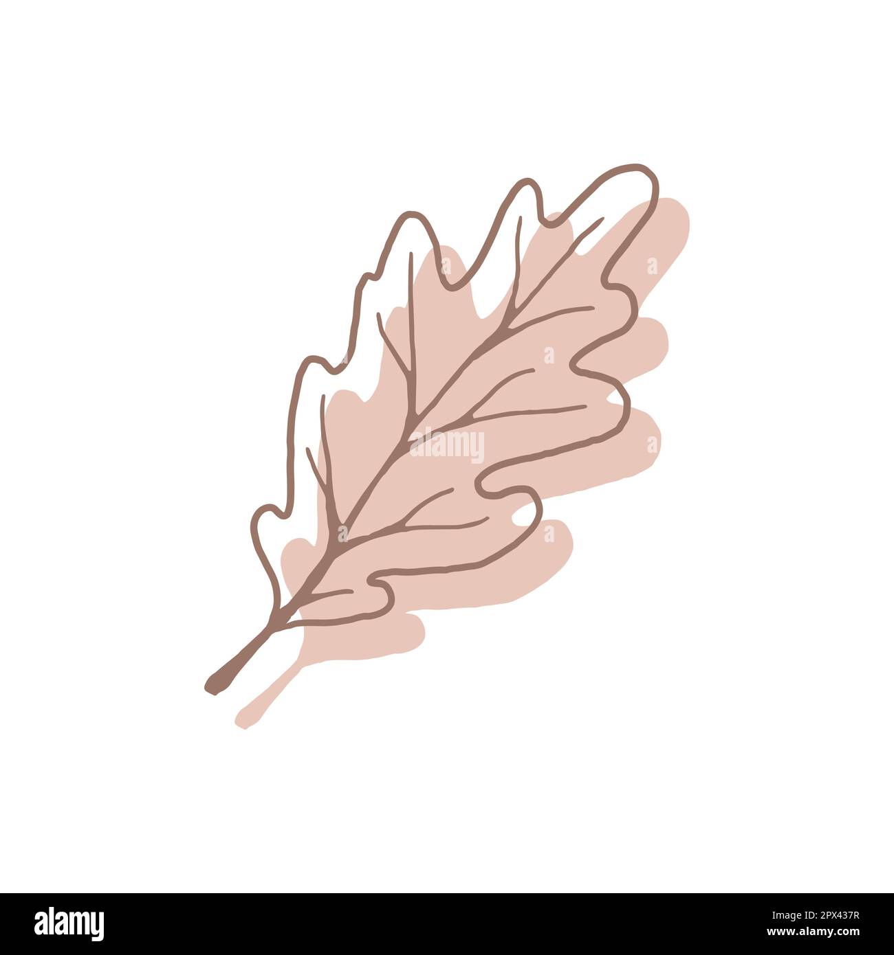 Feuille de chêne abstraite. Art minimaliste dans des tons pastel. Élément de conception pour les œuvres d'art murales, les médias sociaux, les affiches, les autocollants et les invitations. Vecteur moderne Illustration de Vecteur