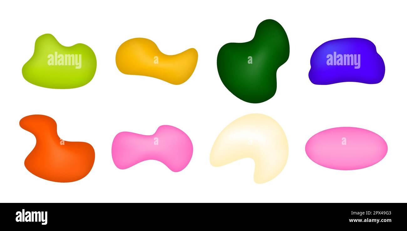 Ensemble de chiffres abstraits dynamiques de 3D. Différents éléments géométriques colorés de forme lisse. Illustration vectorielle. Illustration de Vecteur