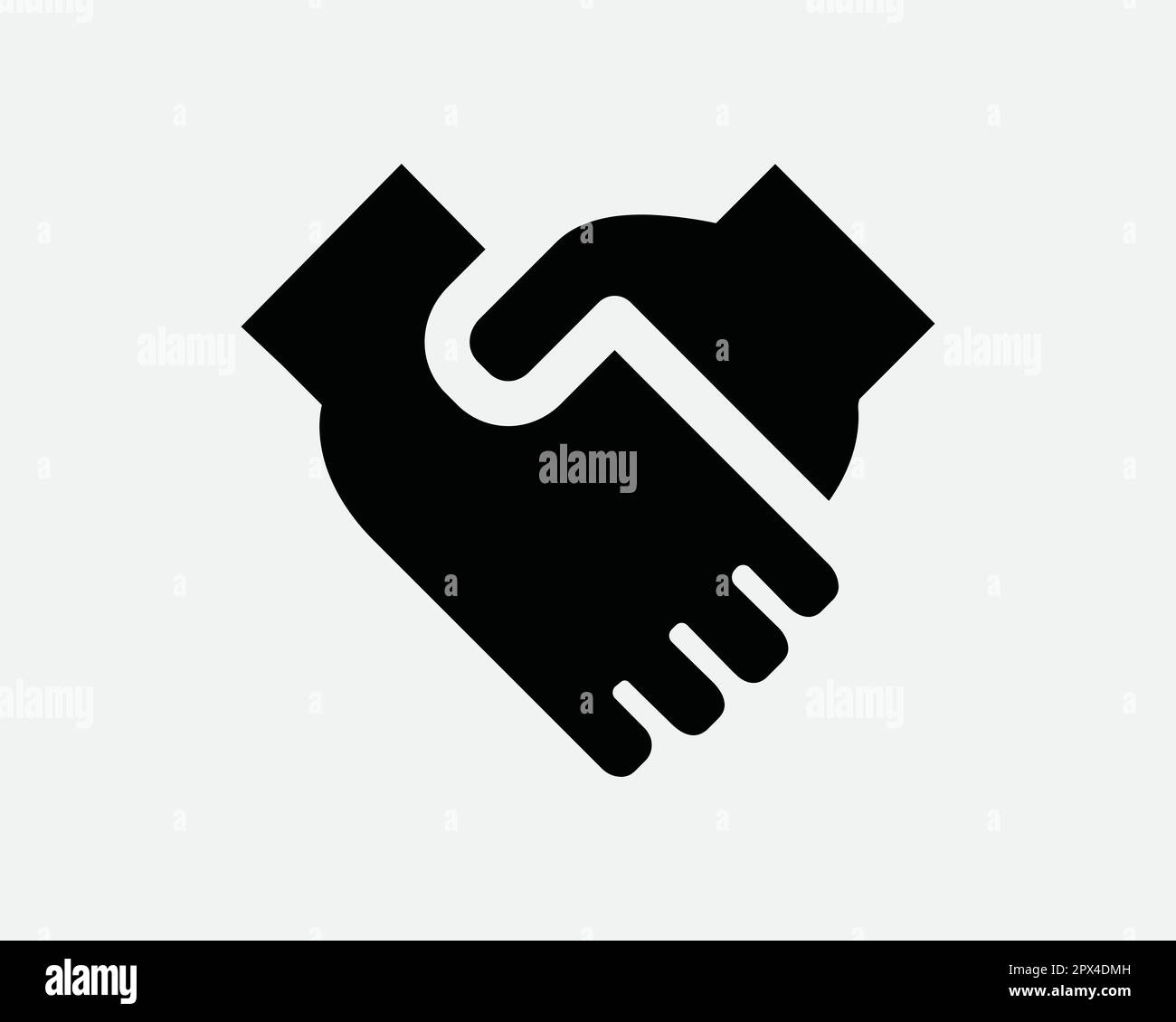 Poignée de main Accord de secousse Partenariat Contrat d'affaires Réunion message d'accueil icône Noir et blanc symbole Vector Graphisme Clipart Illustratio Illustration de Vecteur