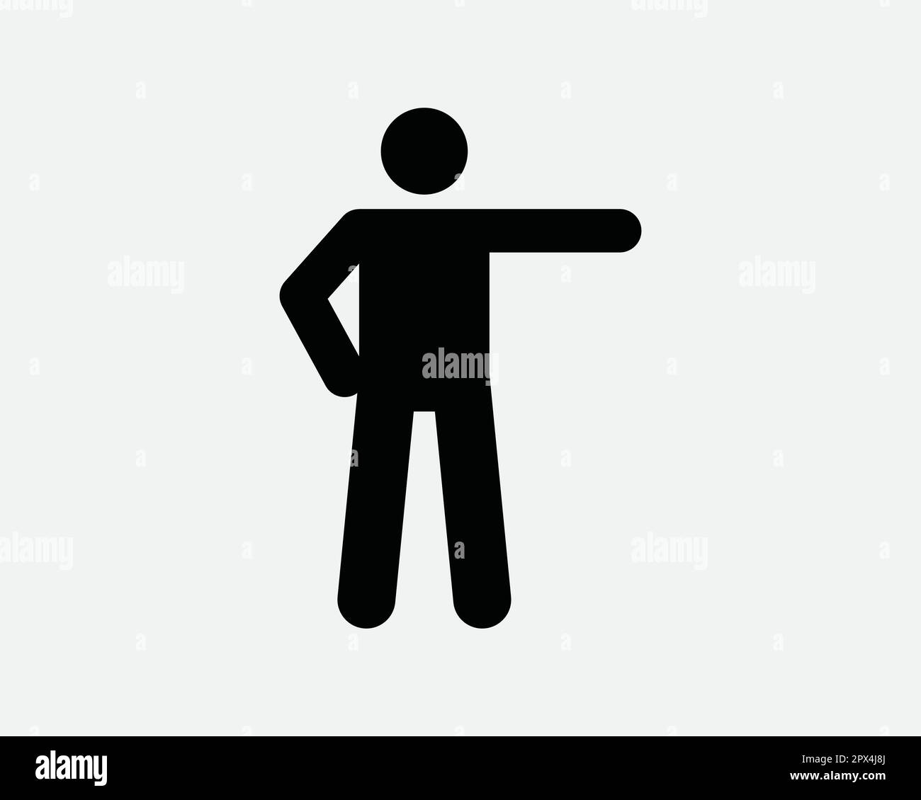 Homme pointant vers la droite. Stick Figure point action Direction ...