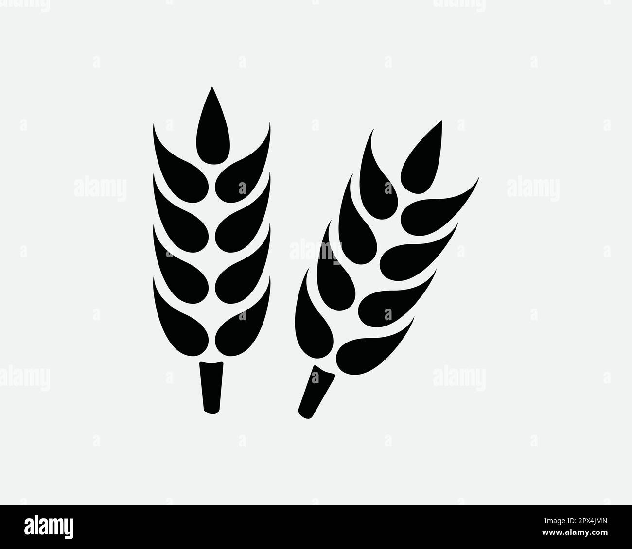 Grain de blé Agriculture récolte de céréales orge semence noir et blanc icône symbole Vector Illustration Clipart Illustration Illustration de Vecteur