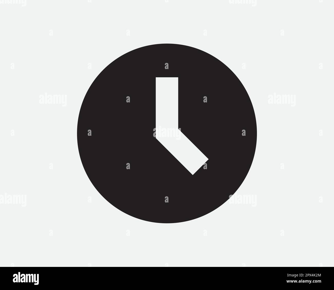 Icône horloge ronde. Symbole d'alarme de délai de temporisation de la montre murale analogique. Illustration graphique vectorielle noir et blanc Clipart Crucut Cut Illustration de Vecteur