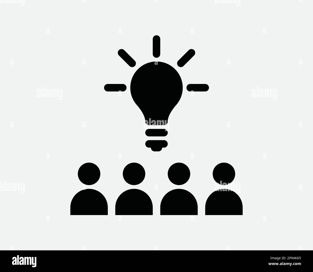 Icône idée collective. Équipe travail d'équipe Brainstorm Lightbulb solution de collaboration Groupe Sign symbole Illustration graphique Illustration Clipart Vector Cricut Illustration de Vecteur