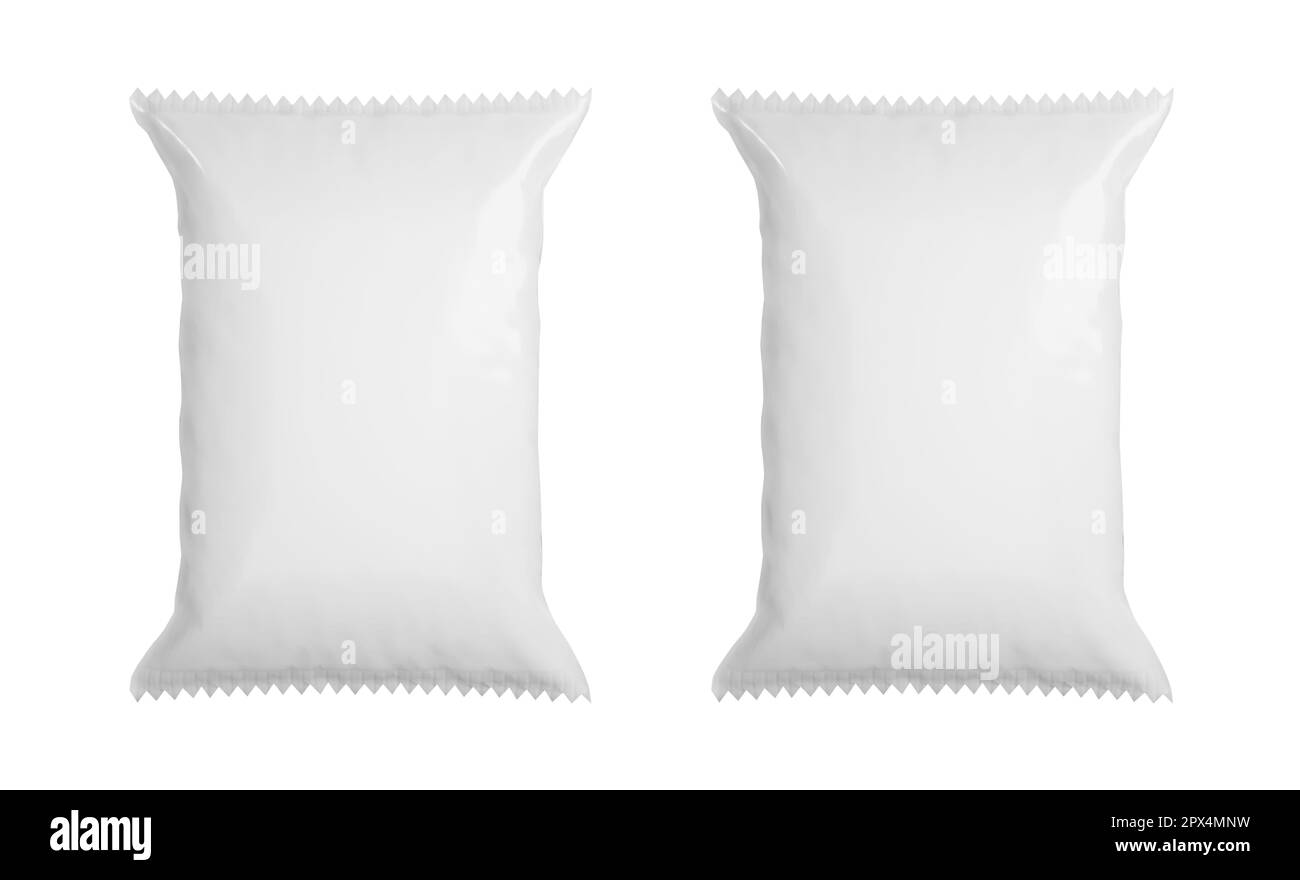 Emballage blanc isolé sur fond blanc. 3d rendu Banque D'Images