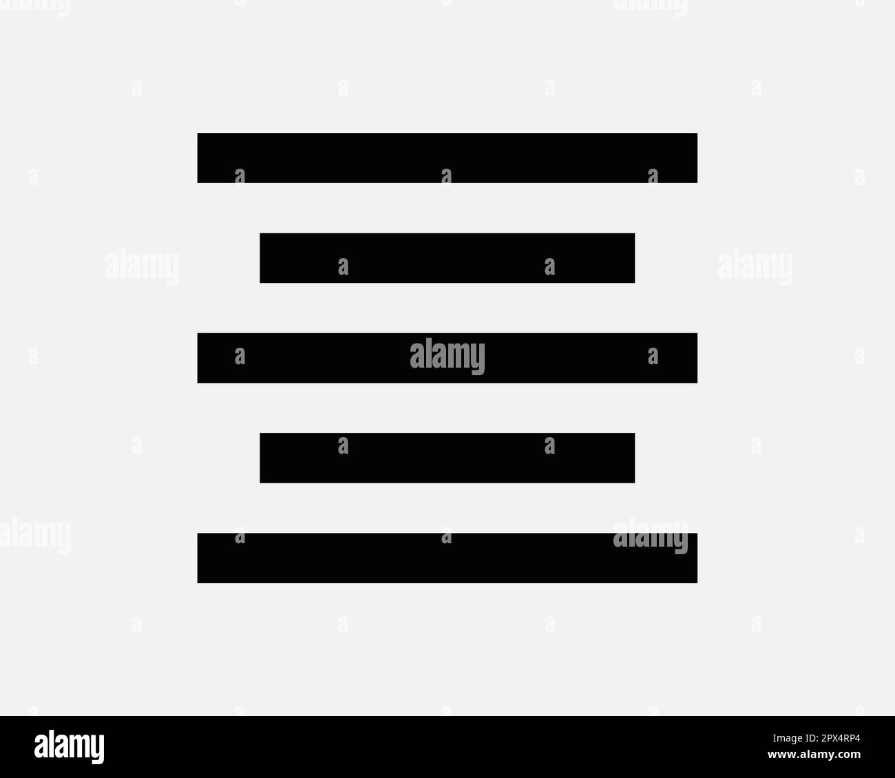 Aligner au centre de l'icône. Texte du document Word Modifier le paragraphe alignement de la page grille ligne Menu de navigation interface symbole vecteur graphique Illustration Clipar Illustration de Vecteur