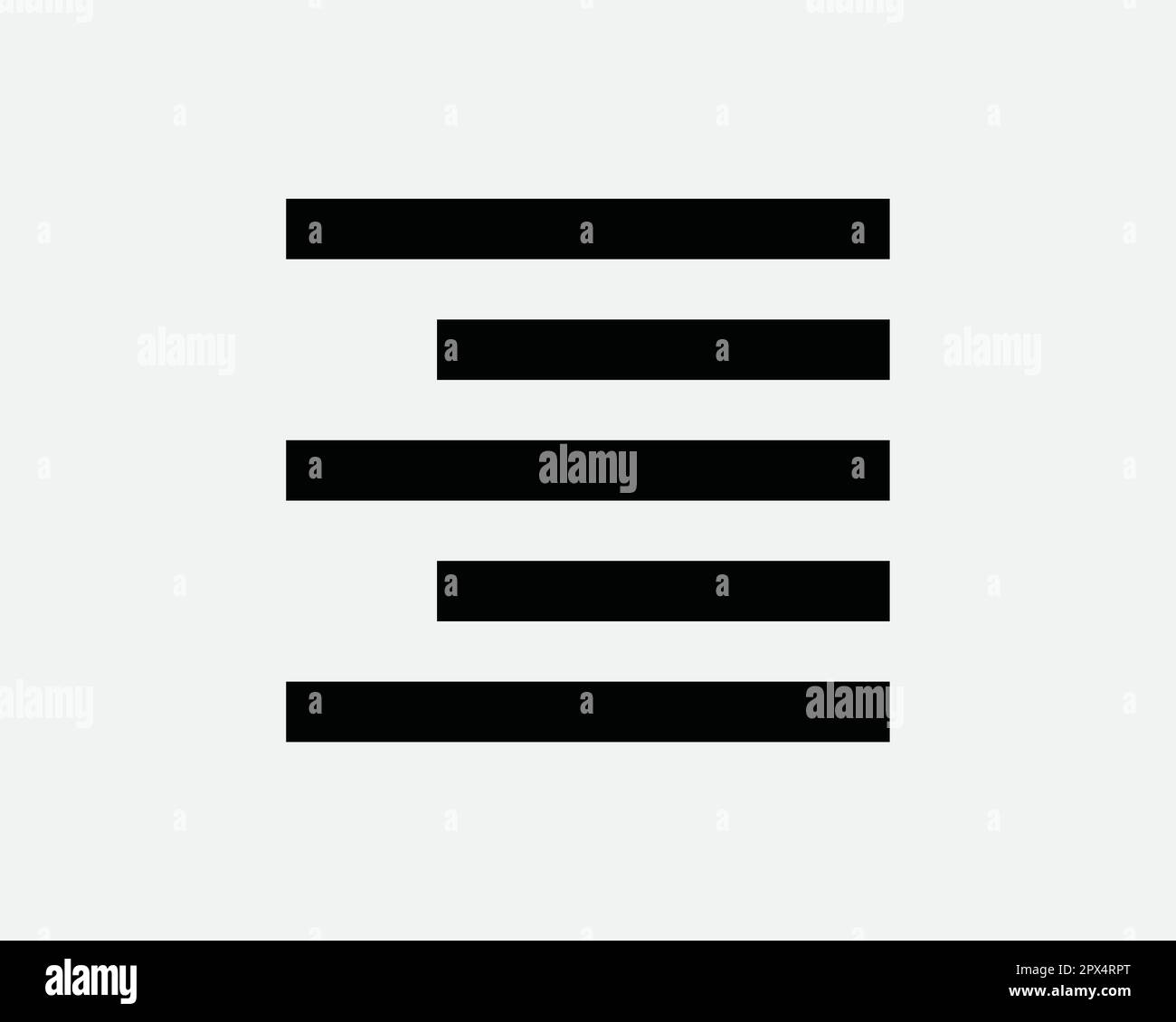 Aligner l'icône de droite. Texte du document Word Modifier le paragraphe alignement de la page grille ligne Menu de navigation interface symbole vecteur Illustration graphique Clipart Illustration de Vecteur