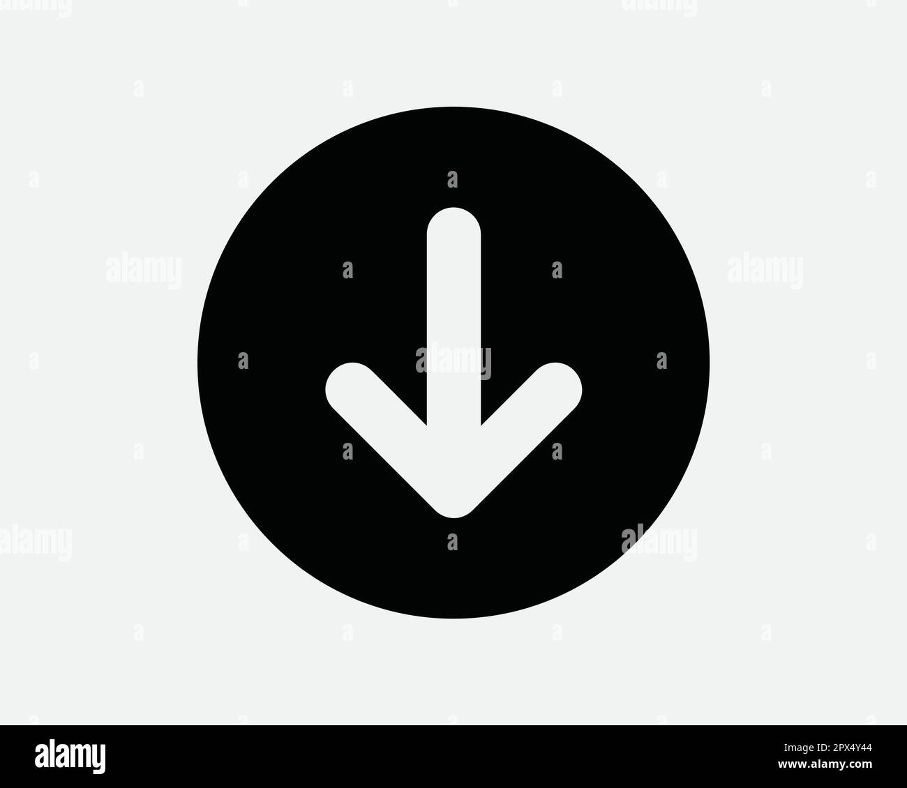 Flèche vers le bas icône cercle. Symbole de dessous dessous dessous de dessous dessous de dessous dessous de dessous de dessous de dessous Télécharger Reverse Backout point Pointer Sign Vector Graphic Clipart Cricut Illustration de Vecteur