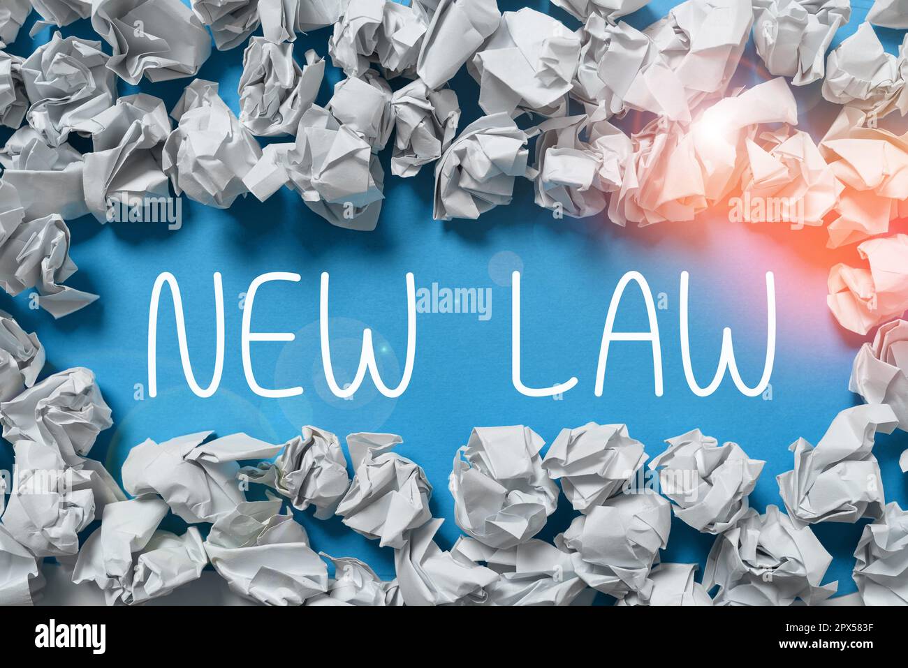 Affiche textuelle montrant la nouvelle loi, système de présentation des