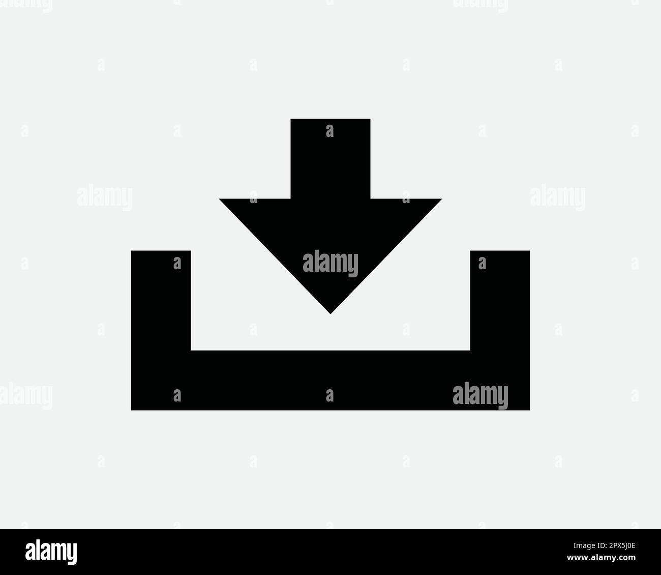 Icône de téléchargement. Flèche vers le bas interface de l'application Web navigation Charger le fichier document ligne de forme symbole signer Illustration graphique Illustration Clipart Vector Cricut Illustration de Vecteur