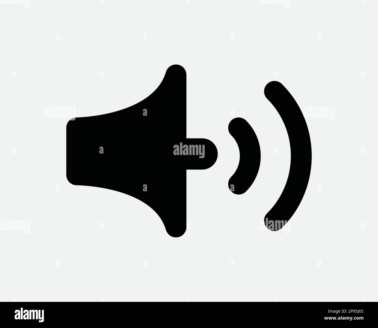 Son Audio musique Haut-parleur Volume fort Haut-parleur bruit annonce média stéréo icône Noir et blanc symbole Illustration vectorielle Clipart Illustration Illustration de Vecteur
